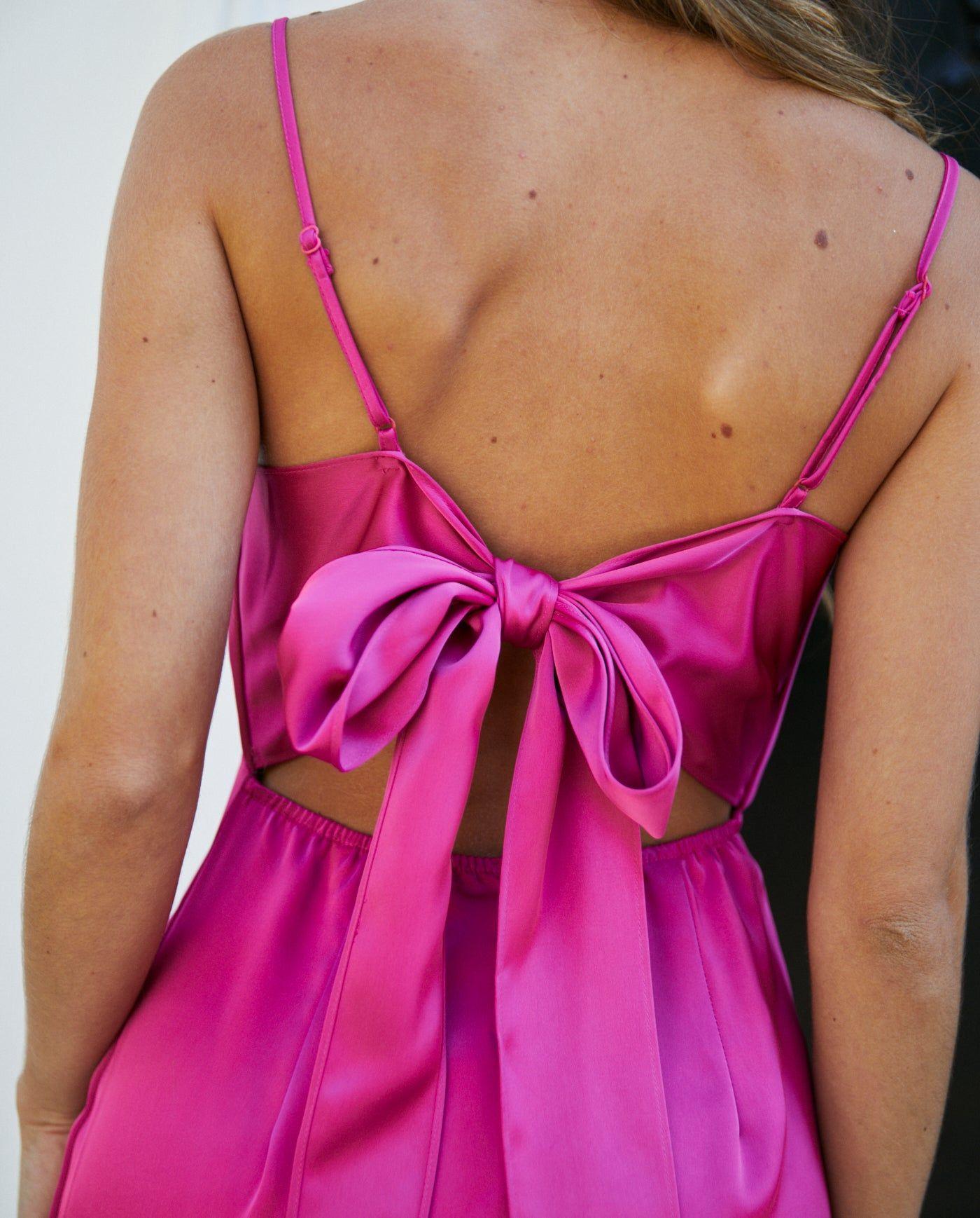 Vestido Largo de Fiesta Isi Fucsia-3