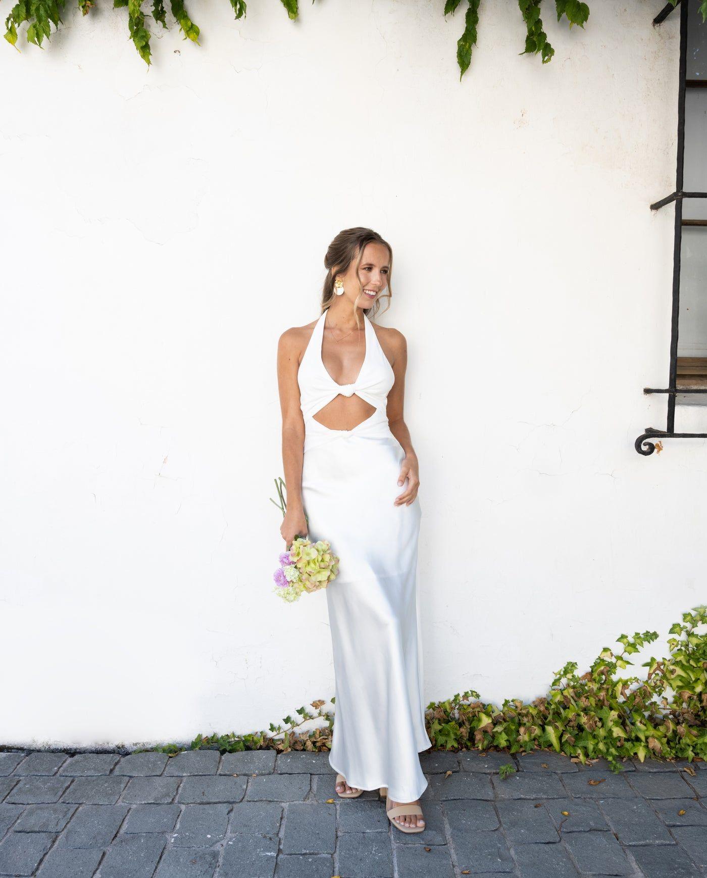 Vestido De Novia Canarias Satín Blanco-2