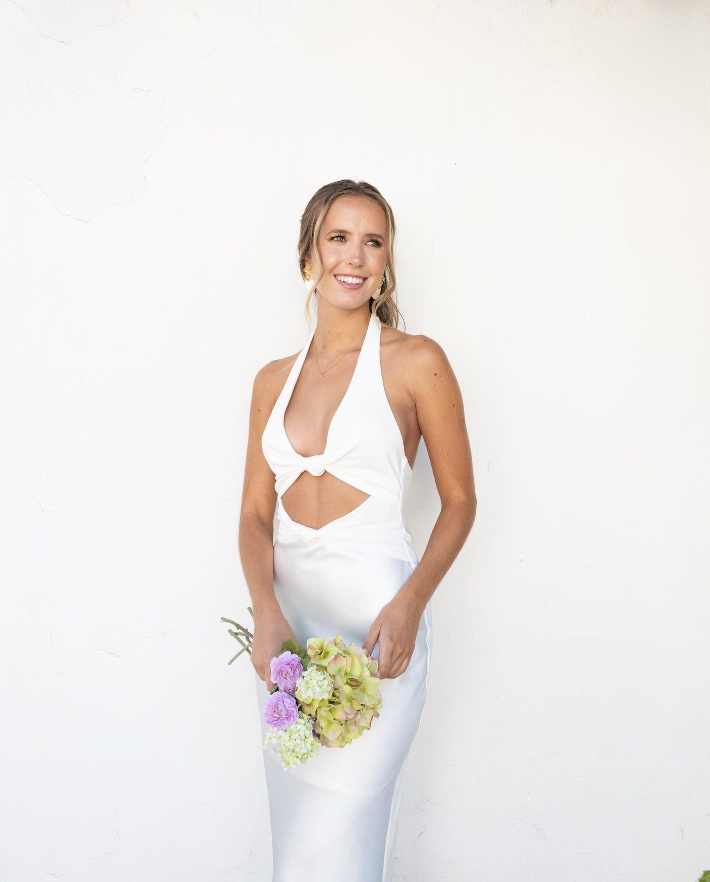Vestido De Novia Canarias Satín Blanco-3