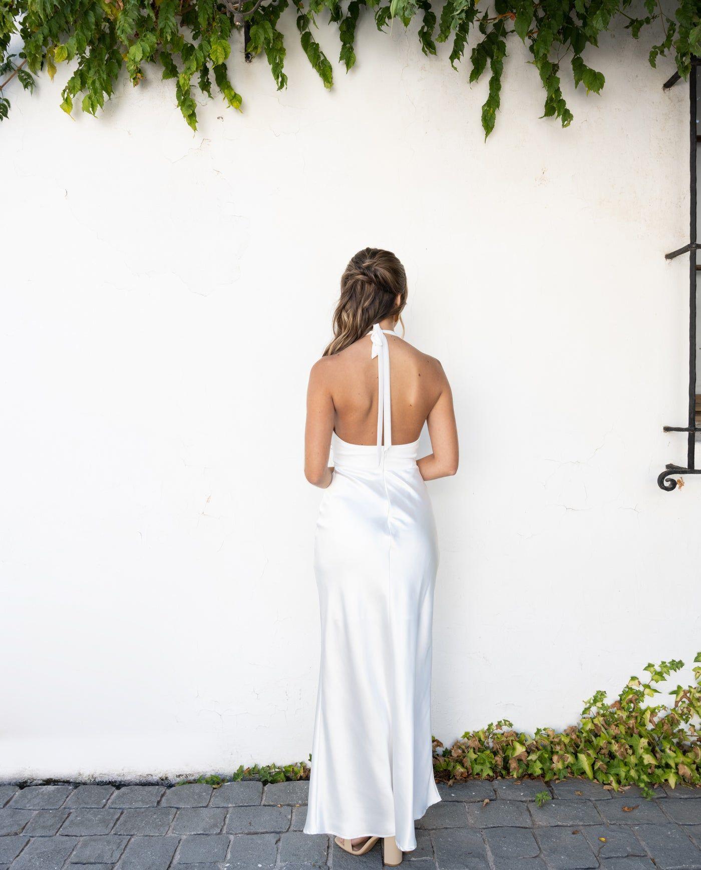 Vestido De Novia Canarias Satín Blanco-1