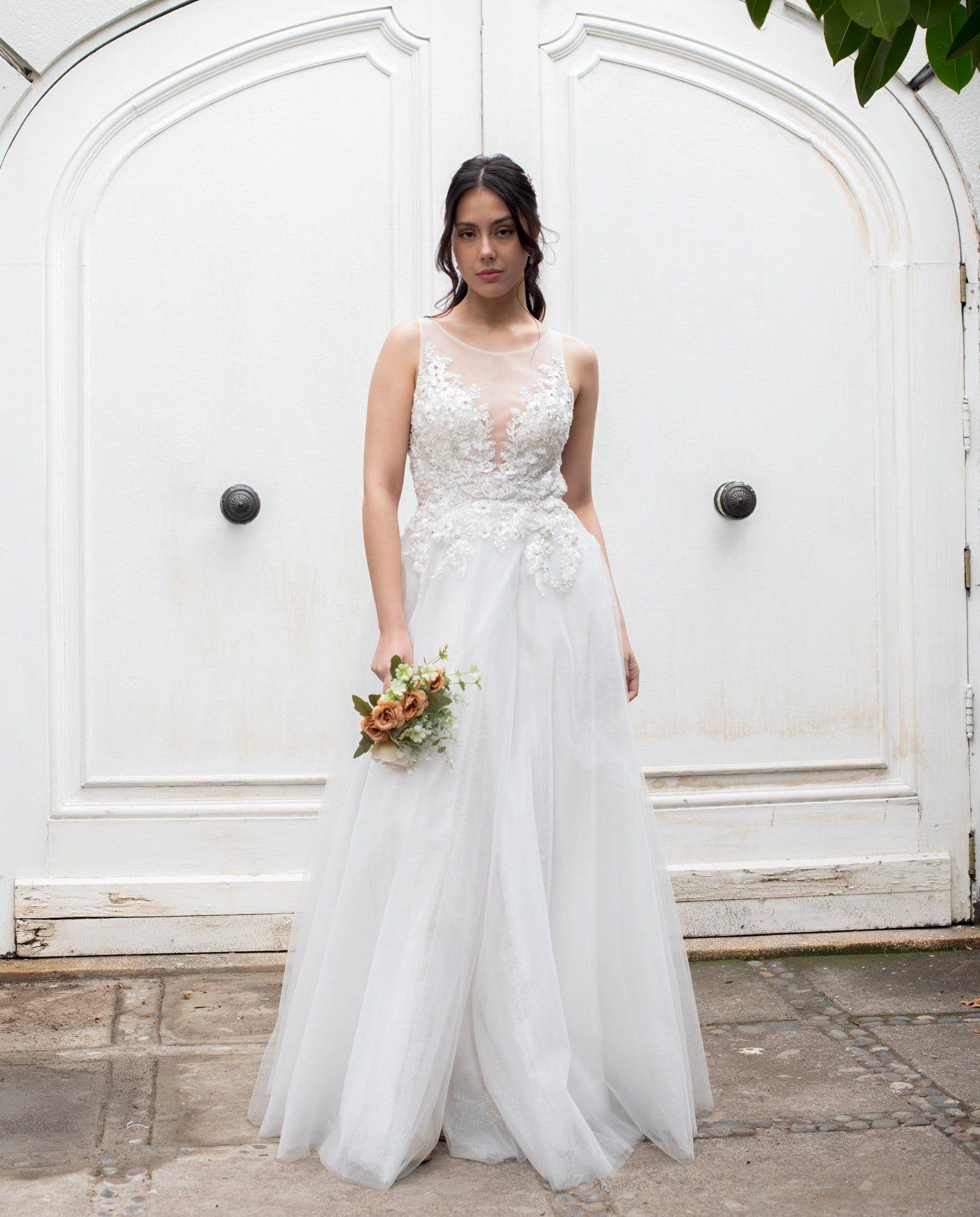 Vestido Largo de Novia Serena Blanco-1