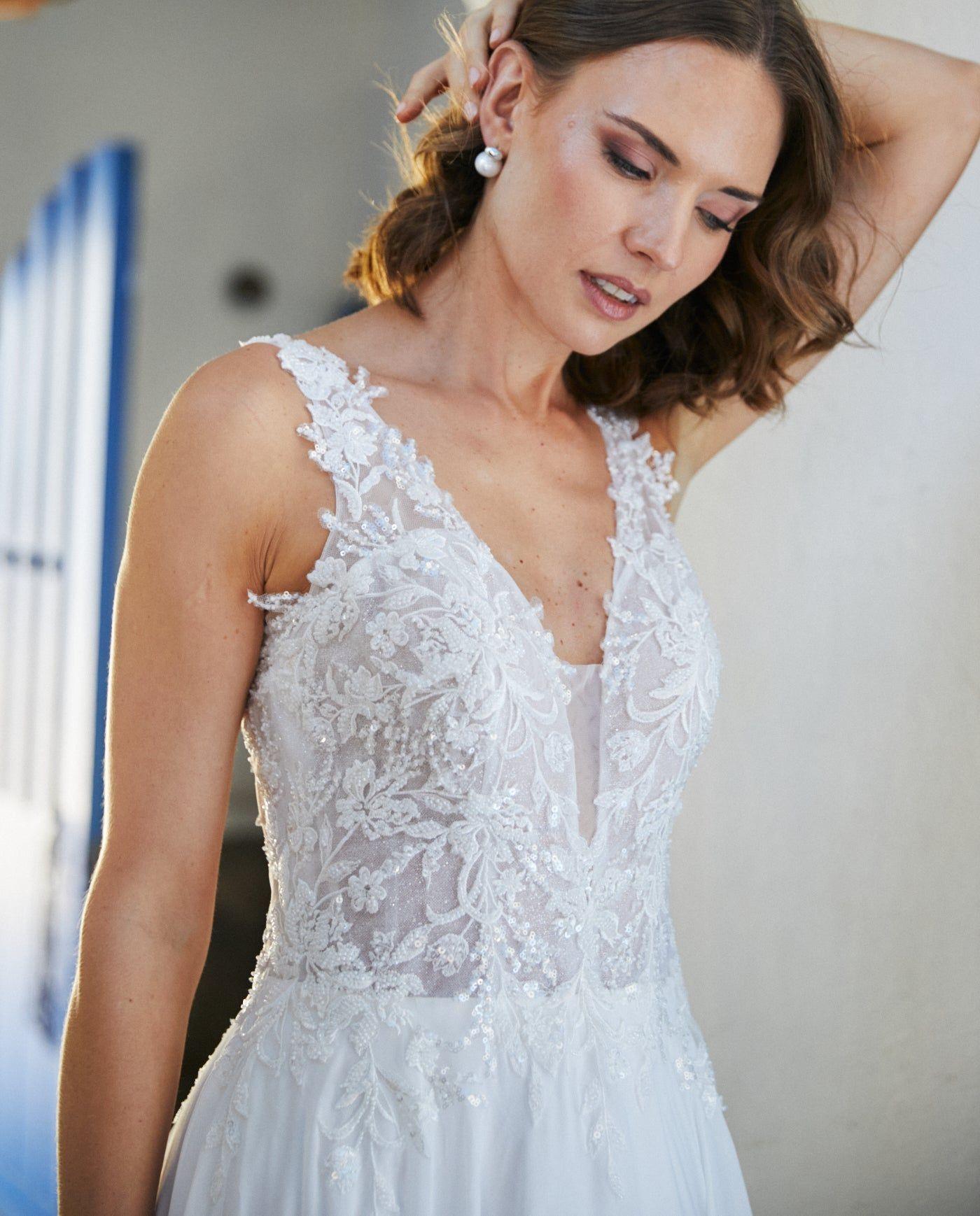 Vestido Largo de Novia Elan Gasa Ivory-1