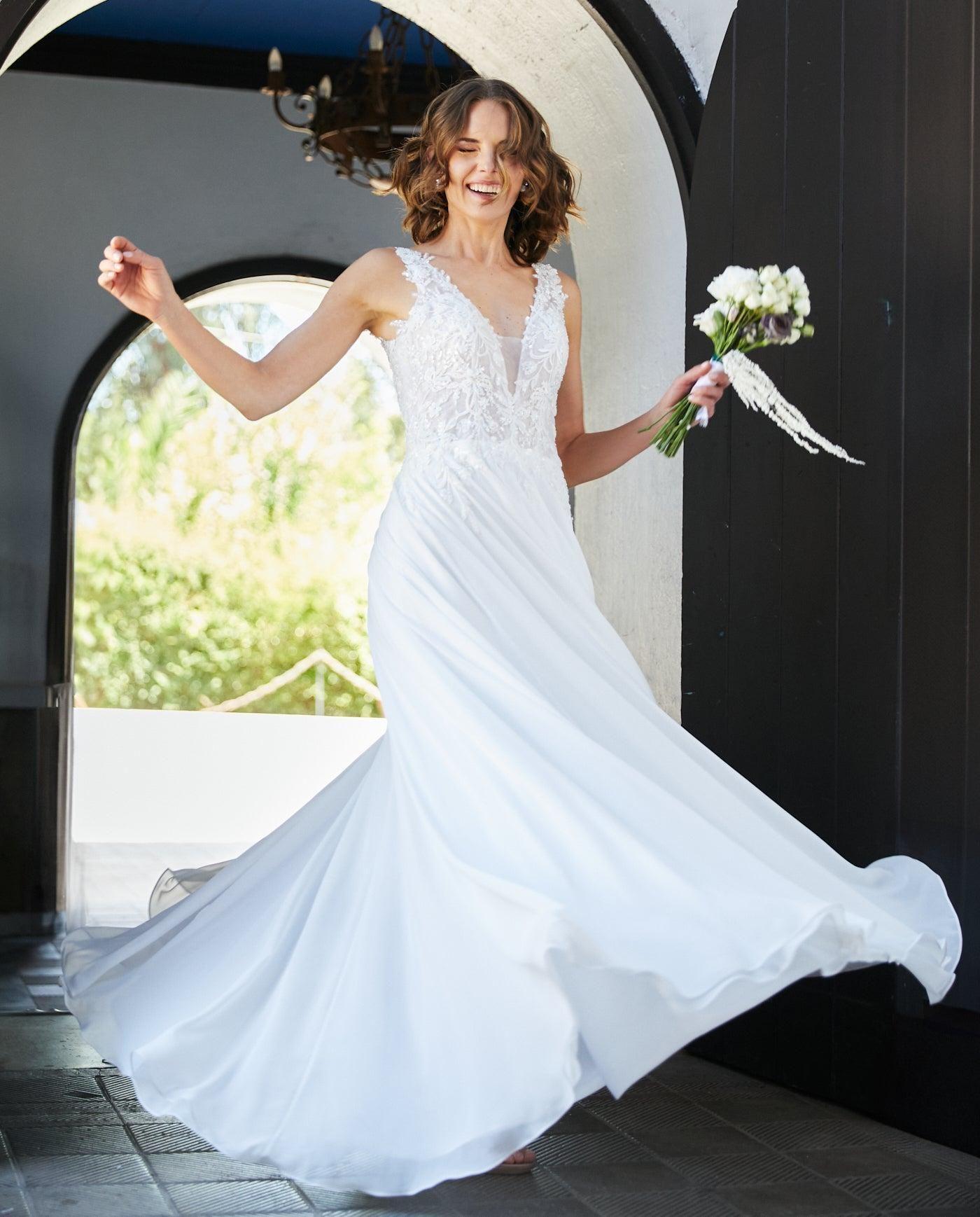 Vestido Largo de Novia Elan Gasa Ivory-4