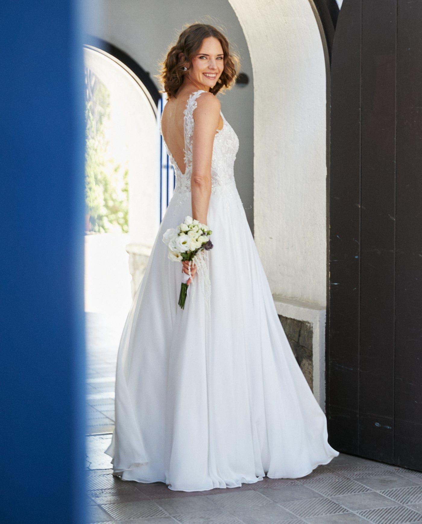 Vestido Largo de Novia Elan Gasa Ivory-6