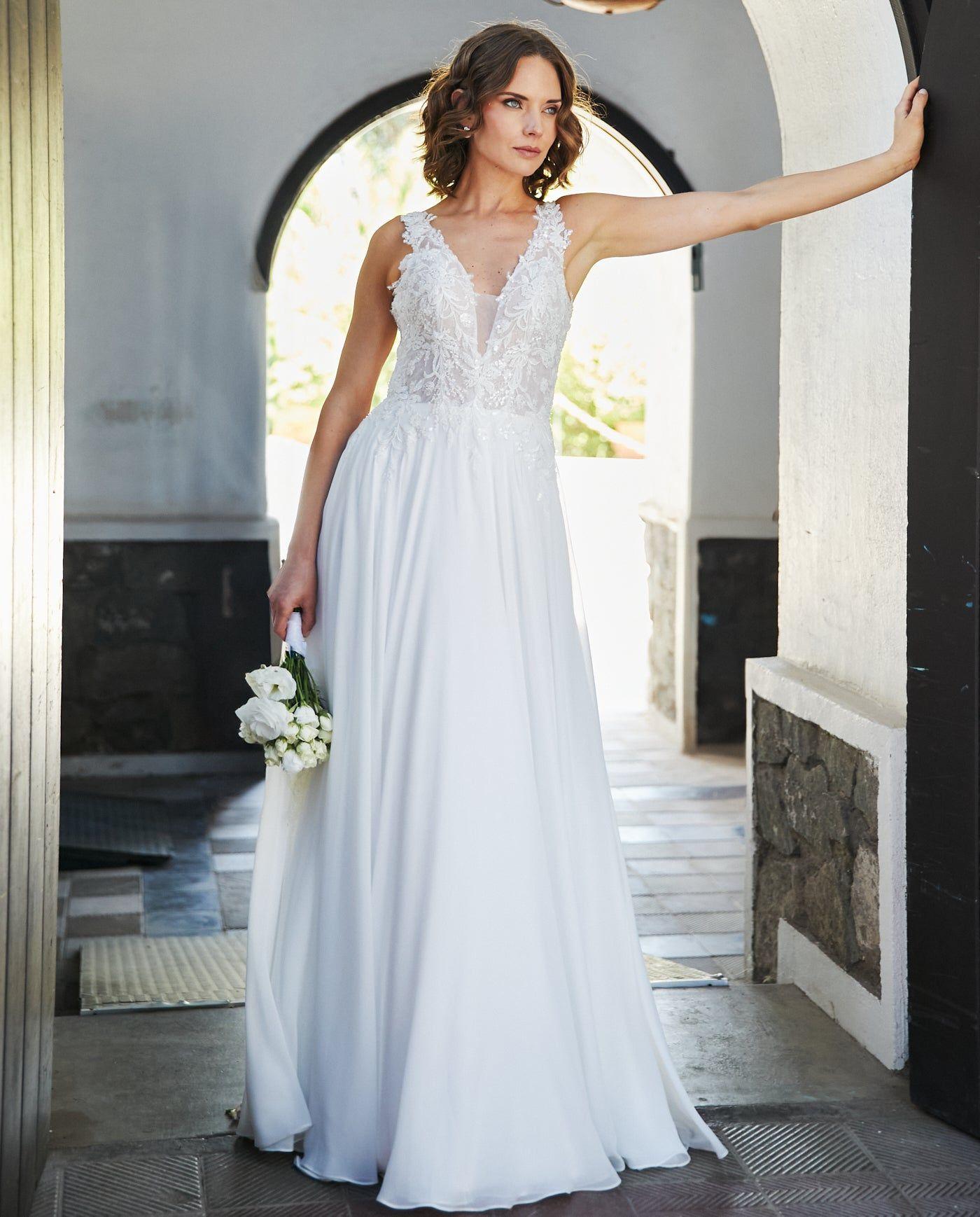 Vestido Largo de Novia Elan Gasa Ivory-7