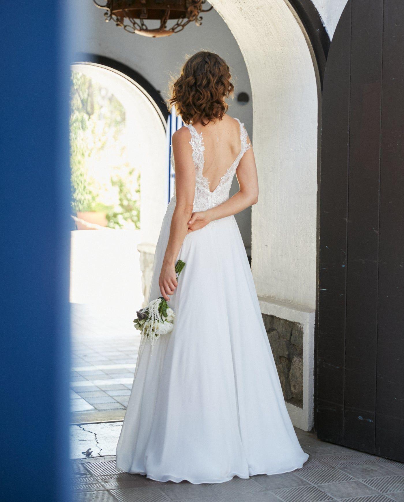 Vestido Largo de Novia Elan Gasa Ivory-8