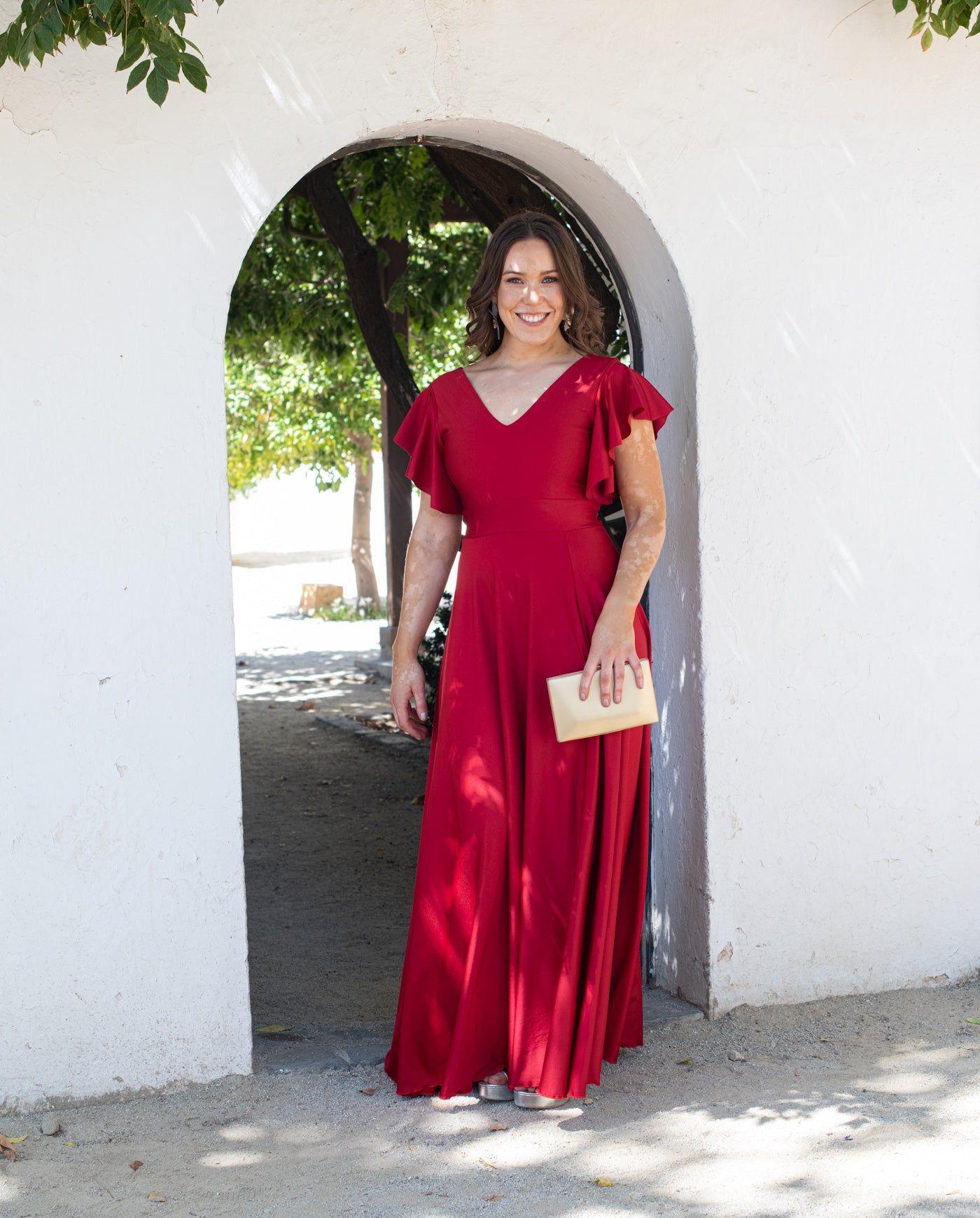 Vestido Largo de Fiesta Isa Rojo-2