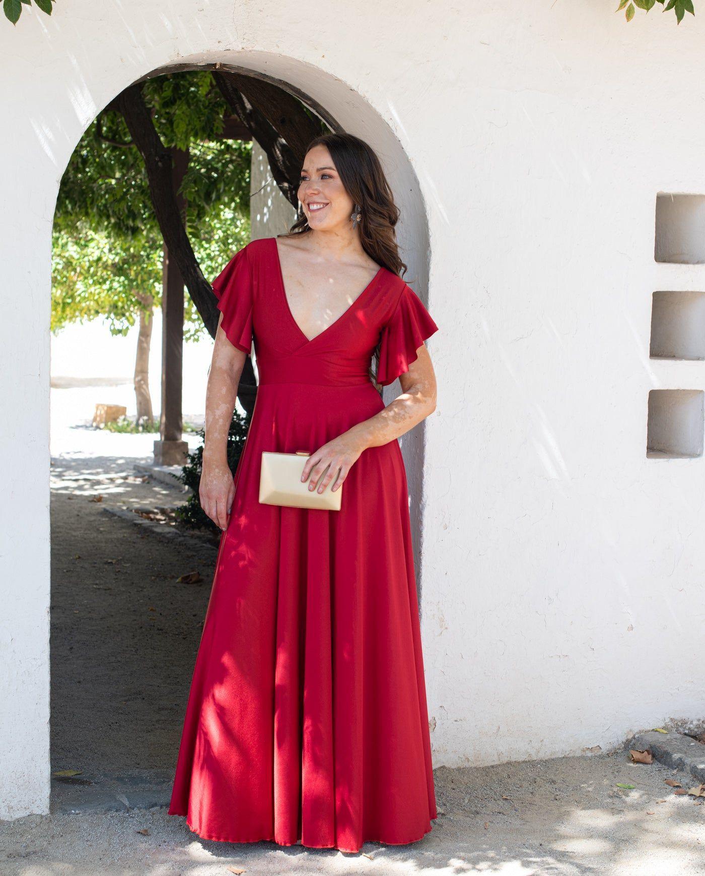 Vestido Largo de Fiesta Isa Rojo-4