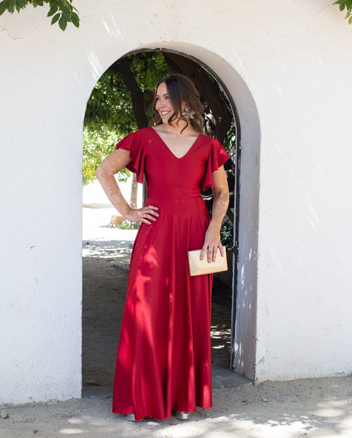 Vestido Largo de Fiesta Isa Rojo-5