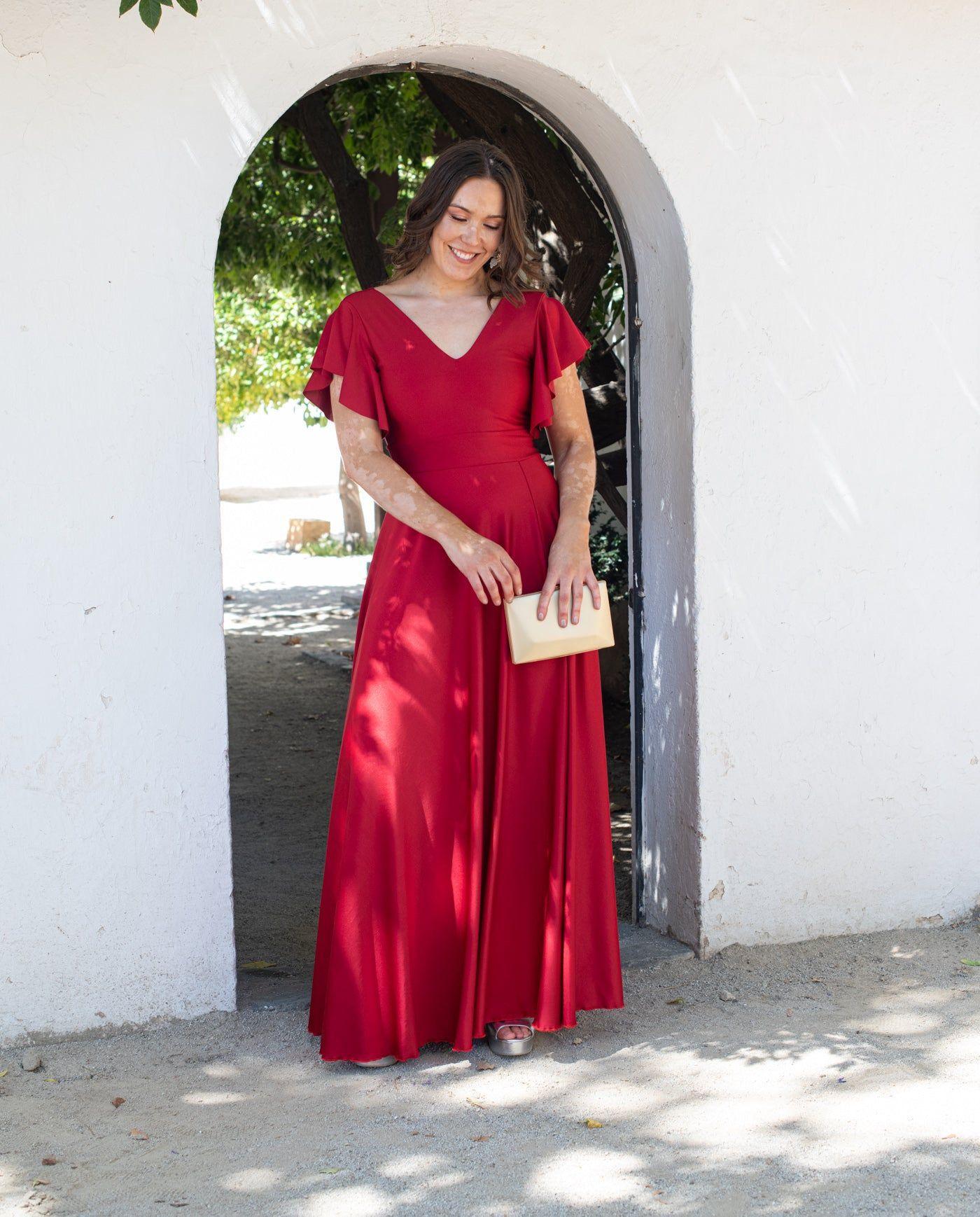 Vestido Largo de Fiesta Isa Rojo-6