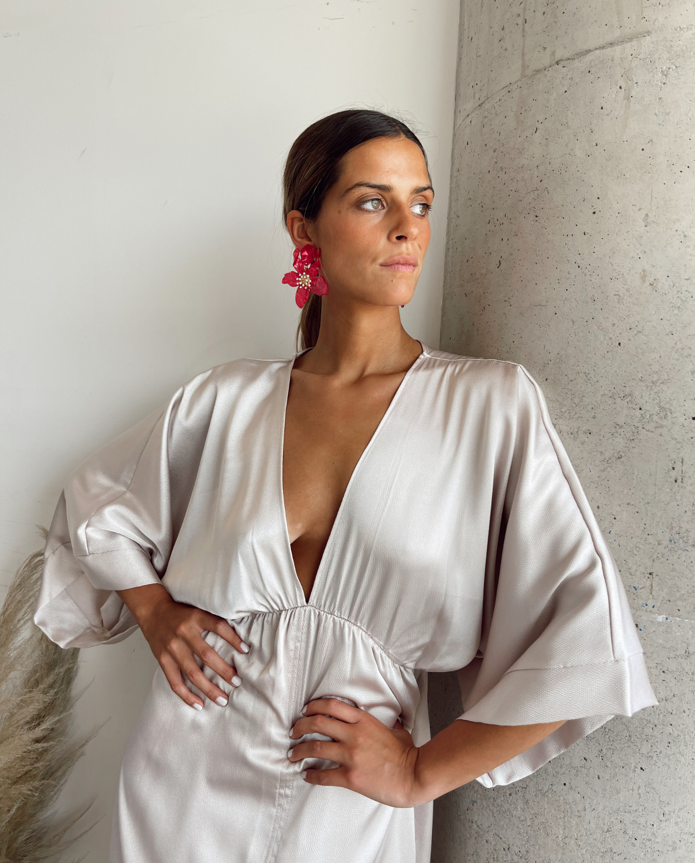 VESTIDO DE FIESTA LARGO POLA SATIN CHAMPAGNE-6