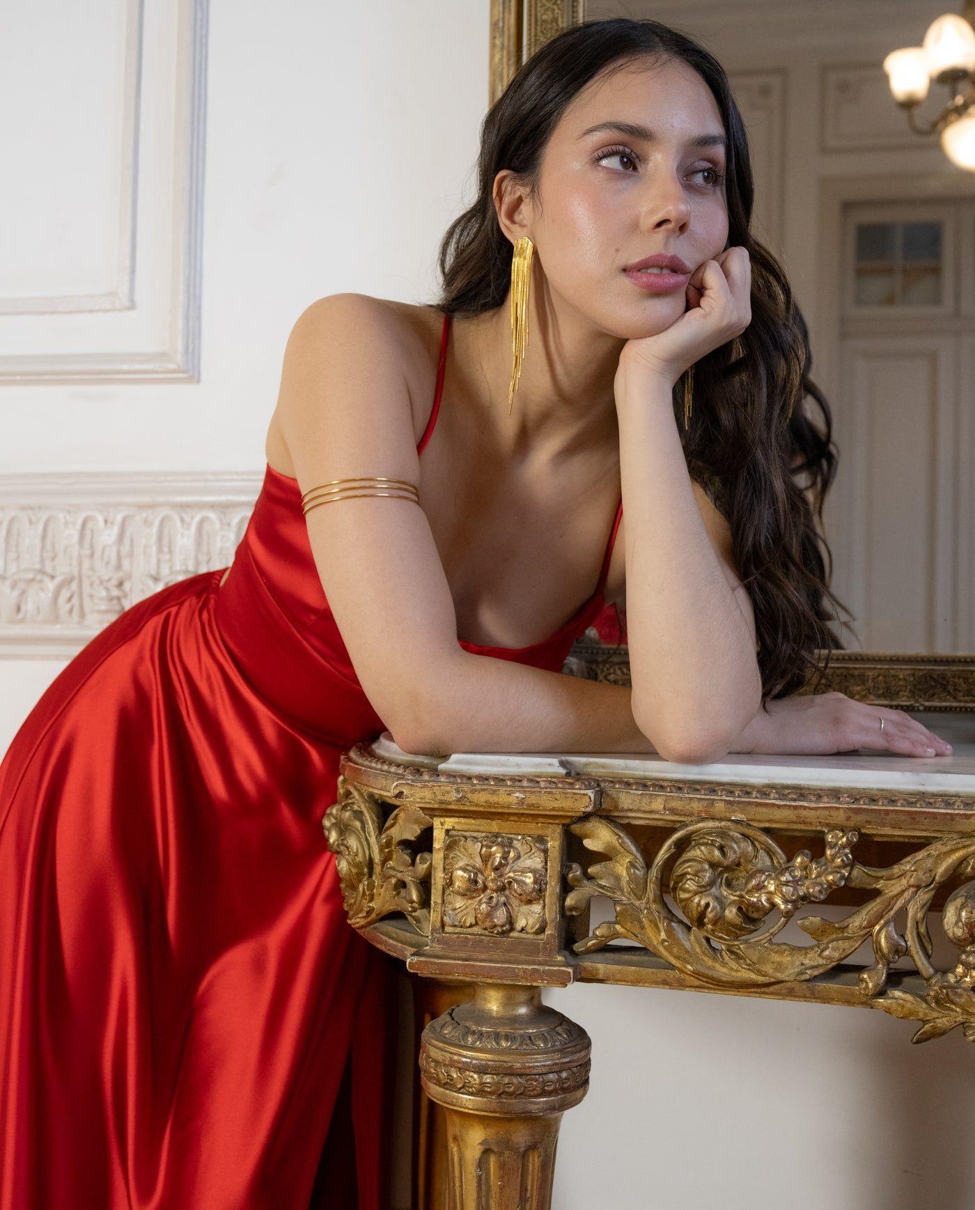 Vestido Largo de Fiesta Rafa Rojo-2