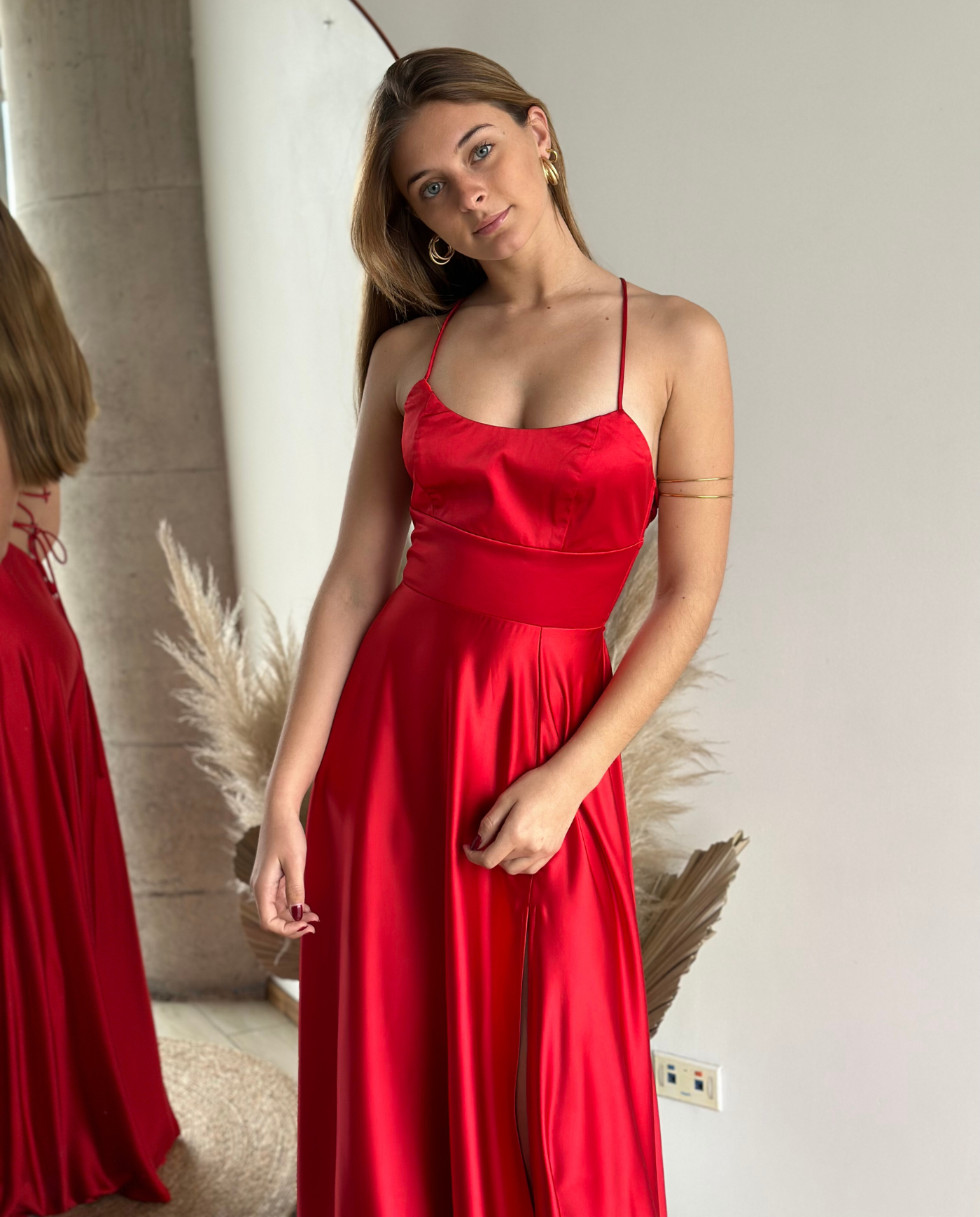 Vestido Largo de Fiesta Rafa Rojo-5