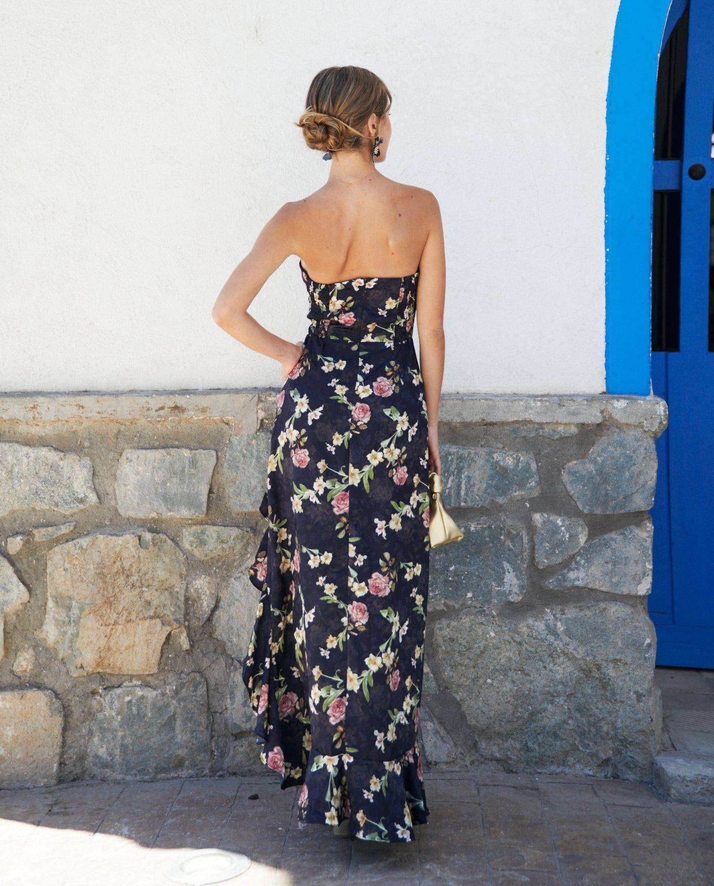 Vestido Largo de Fiesta Azucena Fondo Negro-3