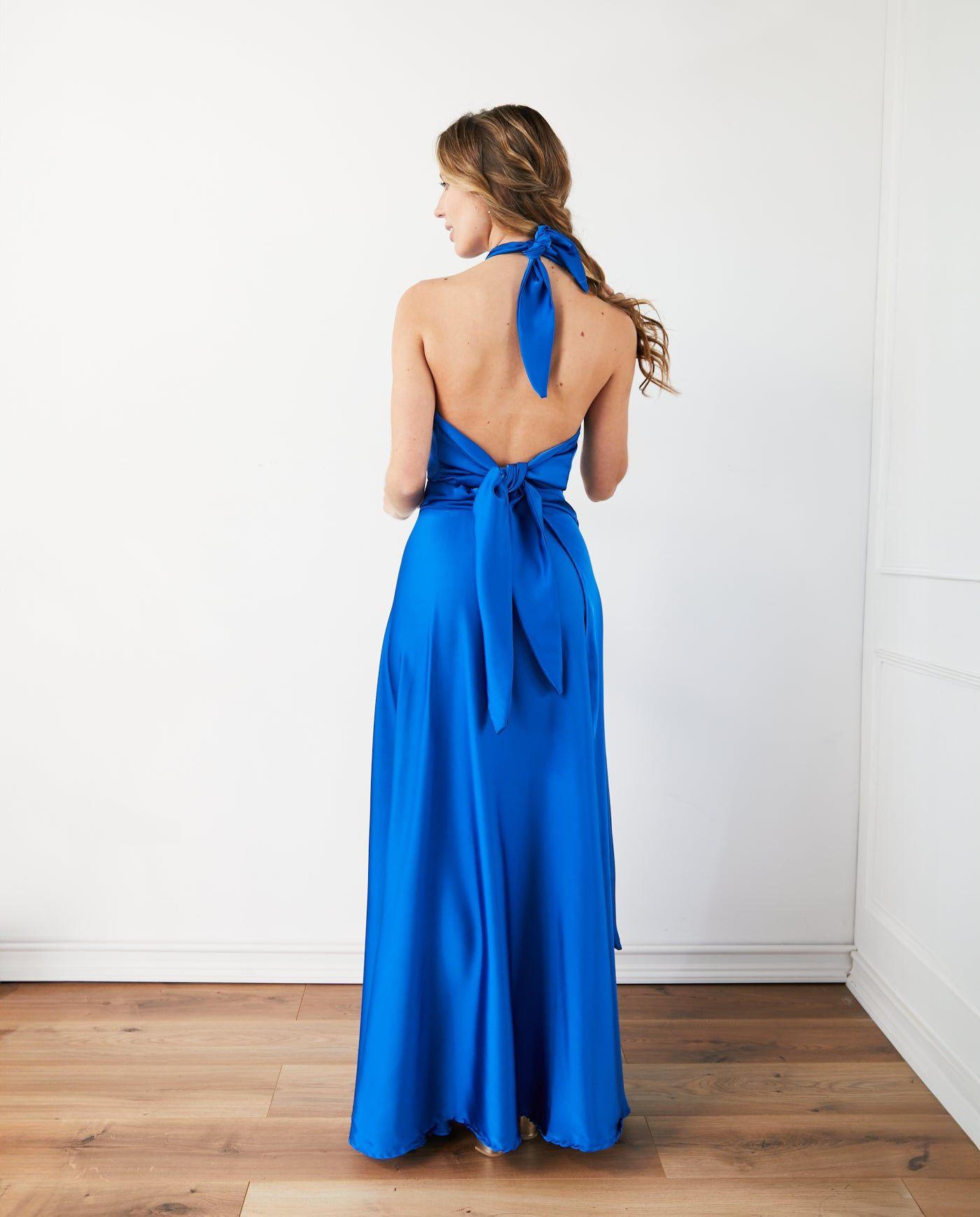 Conjunto Lucia Seda Azul Royal-2