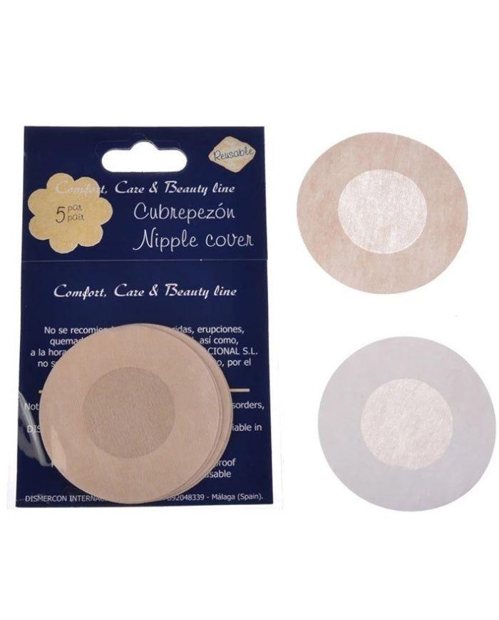 PEZONERA TELA 5 PARES REDONDA BEIGE-2