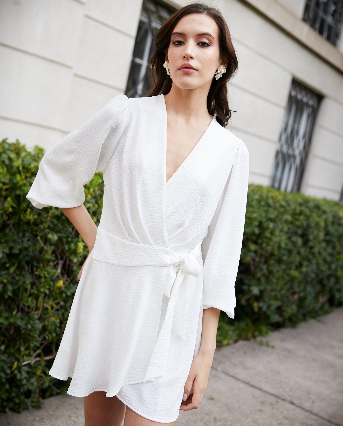 Vestido Corto de Fiesta Meli Blanco-3