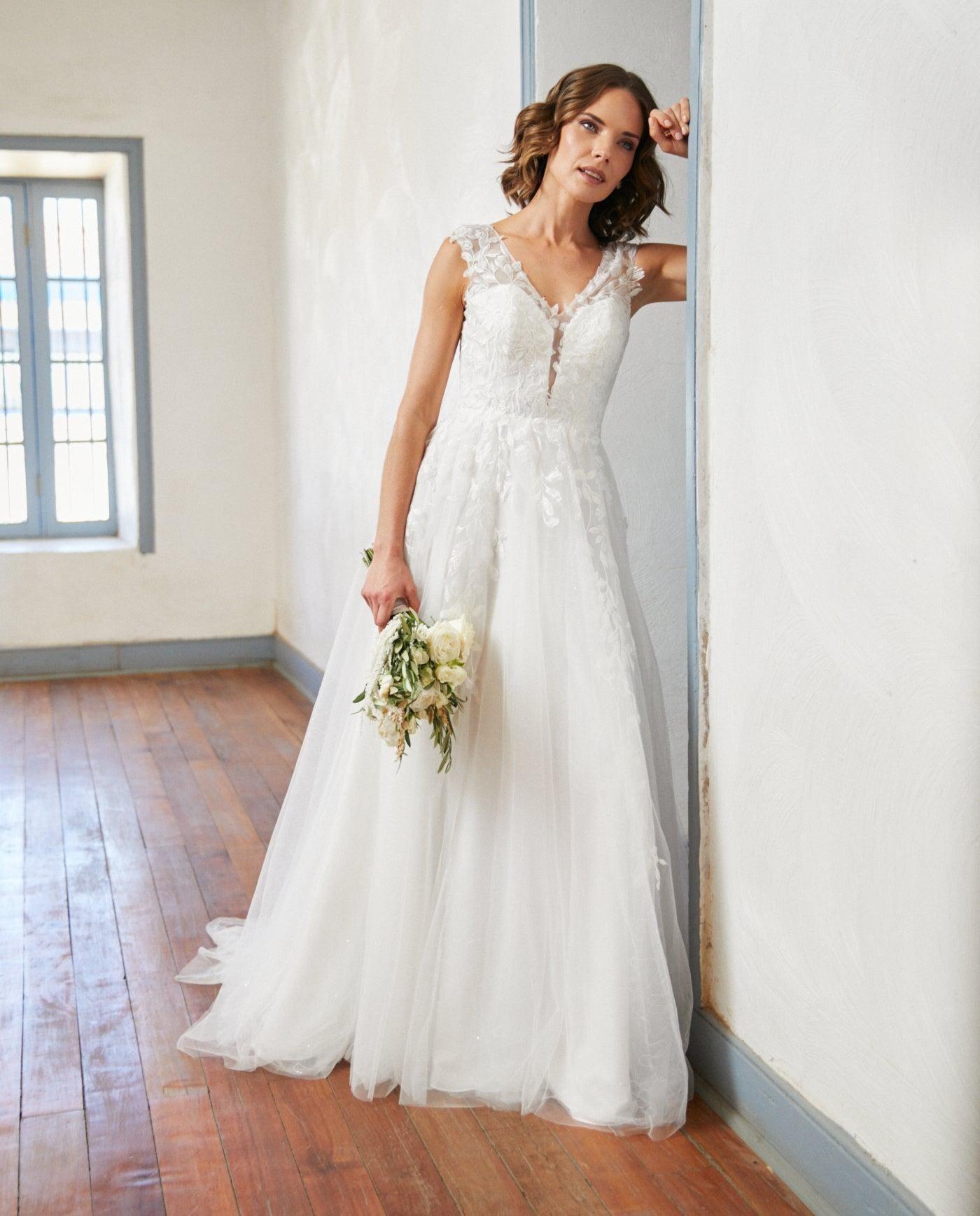 Vestido Largo de Novia Aura Tul Ivory-3