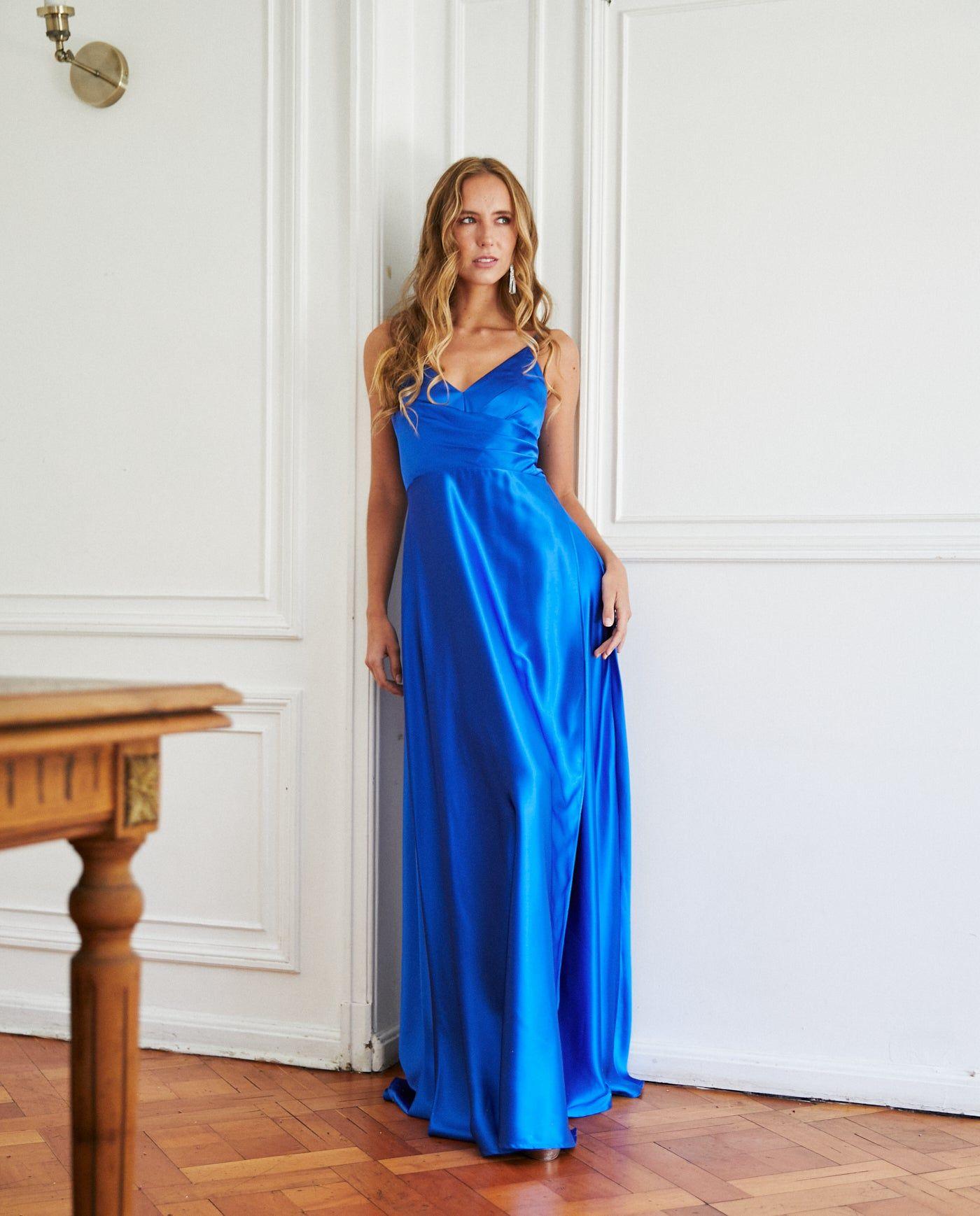 Vestido Largo de Fiesta Amaris Azul Royal-0