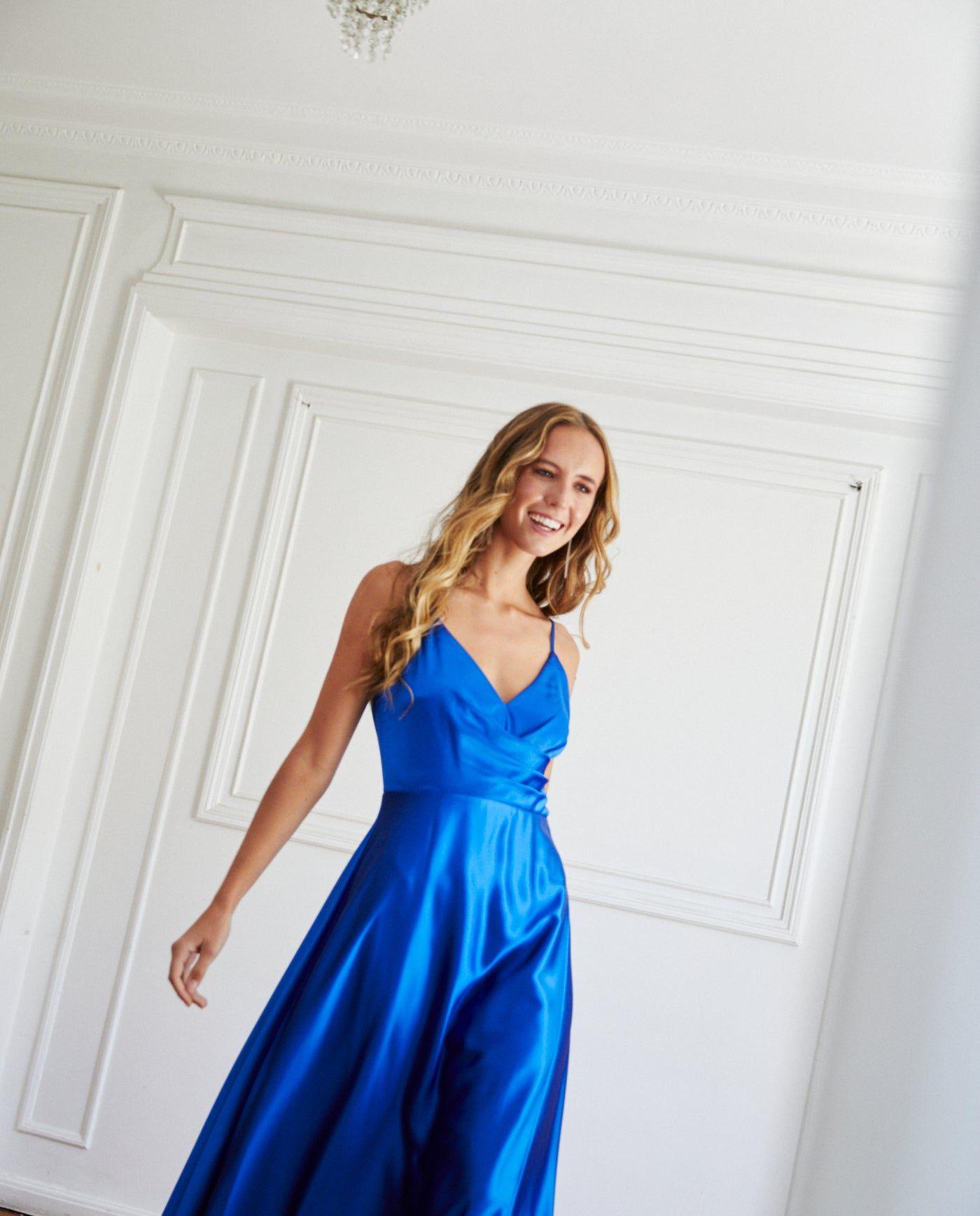 Vestido Largo de Fiesta Amaris Azul Royal-2