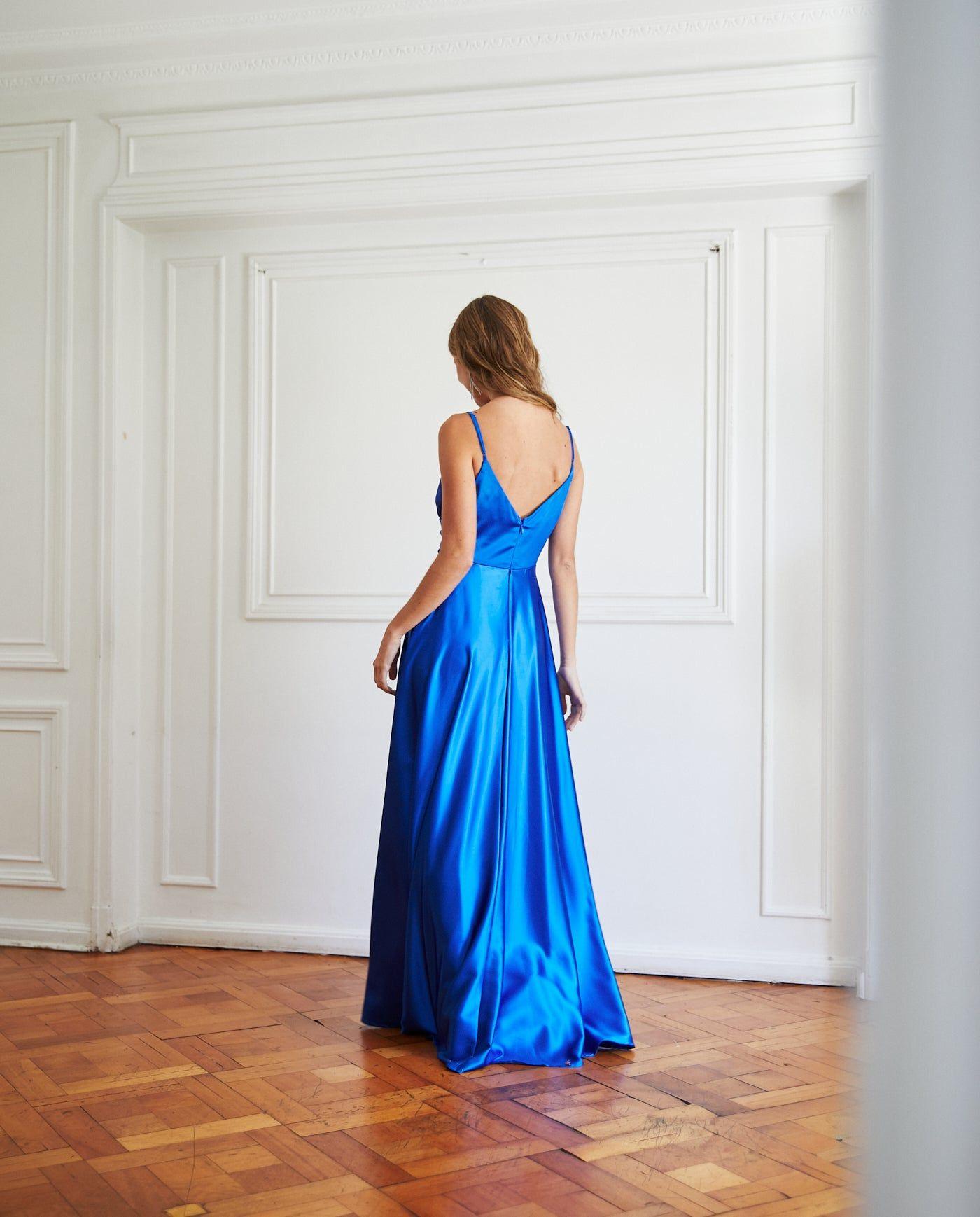 Vestido Largo de Fiesta Amaris Azul Royal-4