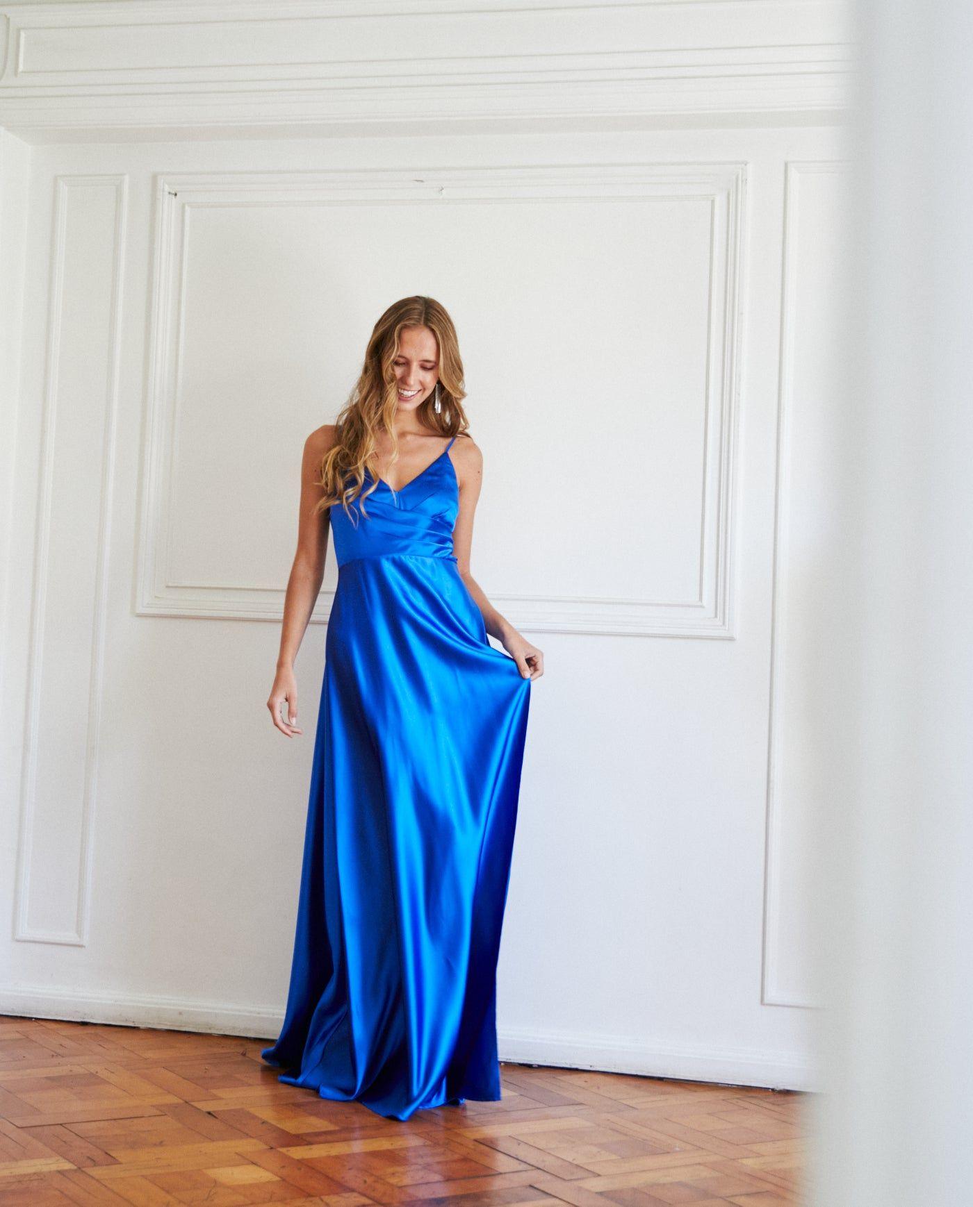 Vestido Largo de Fiesta Amaris Azul Royal-6