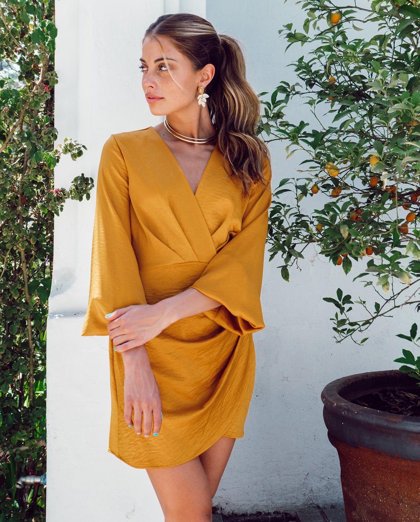 Mini Vestido Kika Mostaza-2