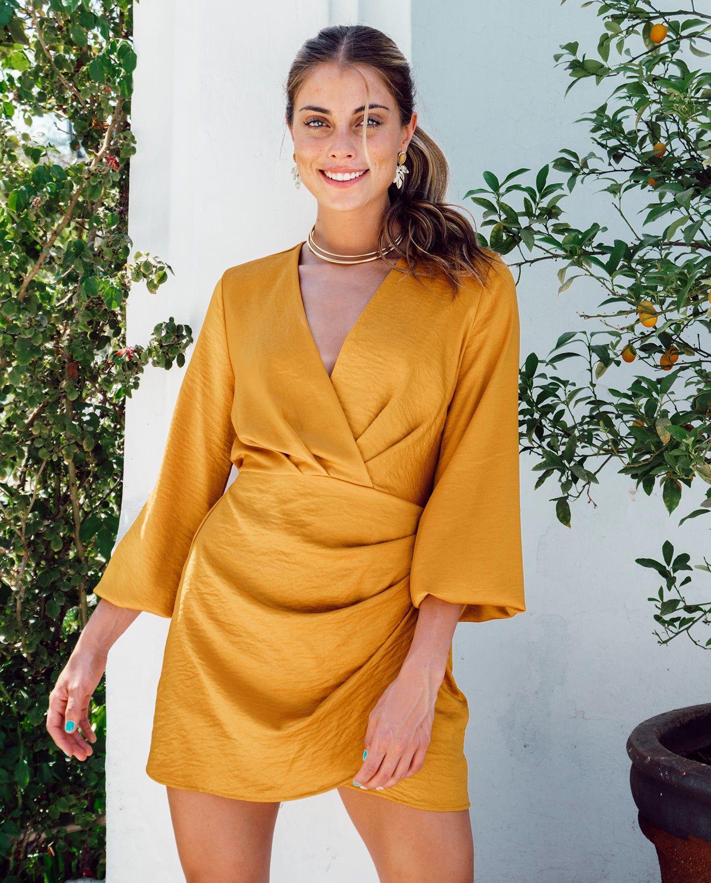 Mini Vestido Kika Mostaza-3