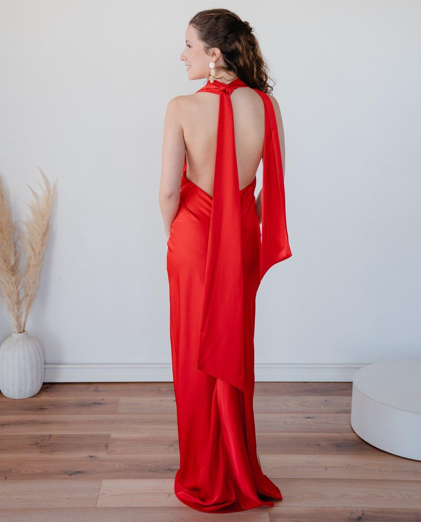 Vestido Largo de Fiesta Budapest Rojo-1