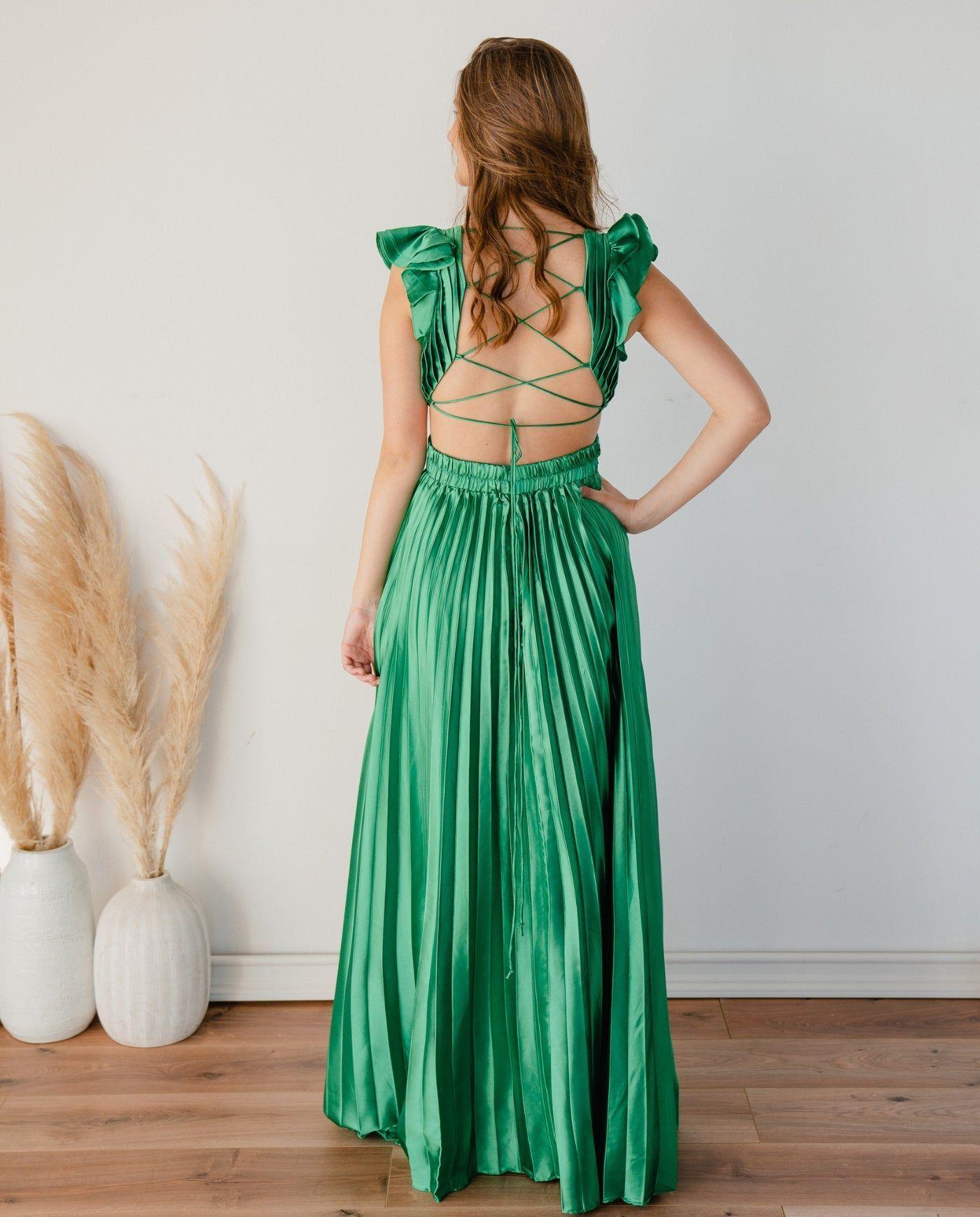Vestido Largo de Fiesta Seúl Verde-3
