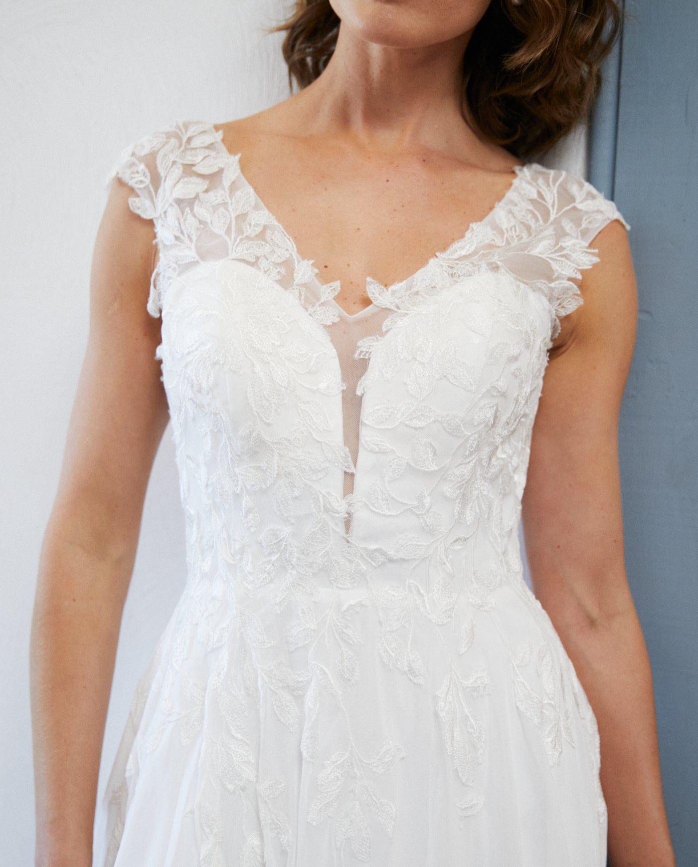 Vestido Largo de Novia Aura Gasa Ivory-2