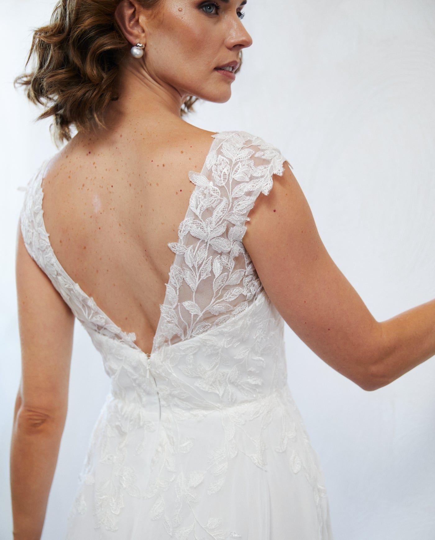 Vestido Largo de Novia Aura Gasa Ivory-3