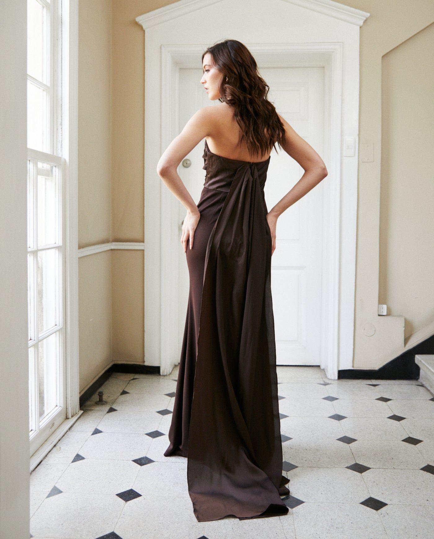 Vestido Largo de Fiesta Alicante Chocolate-1