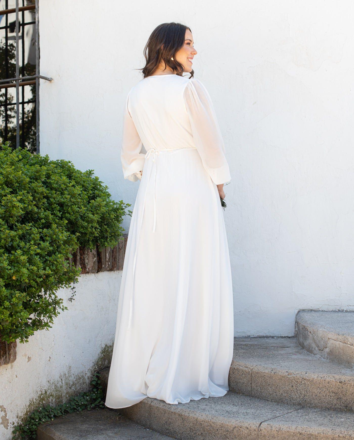 Vestido de Novia Largo Jacinta Manga Larga Ivory-0