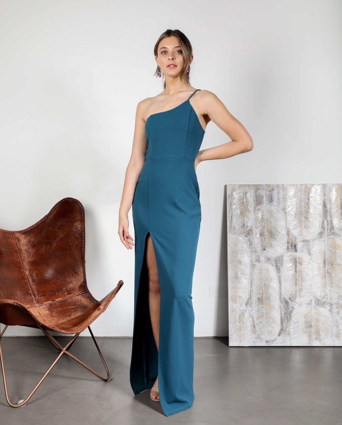 Vestido De Fiesta Vanessa Turquesa Oscuro-0