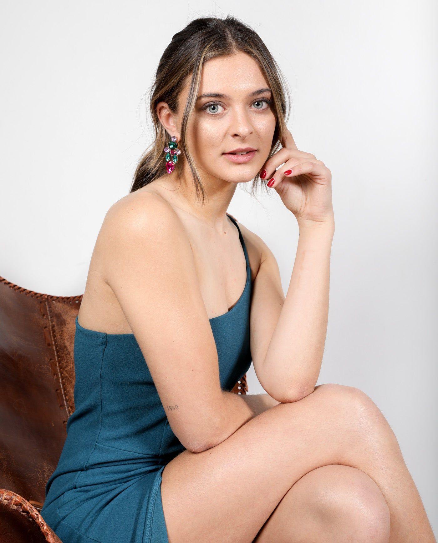 Vestido De Fiesta Vanessa Turquesa Oscuro-2