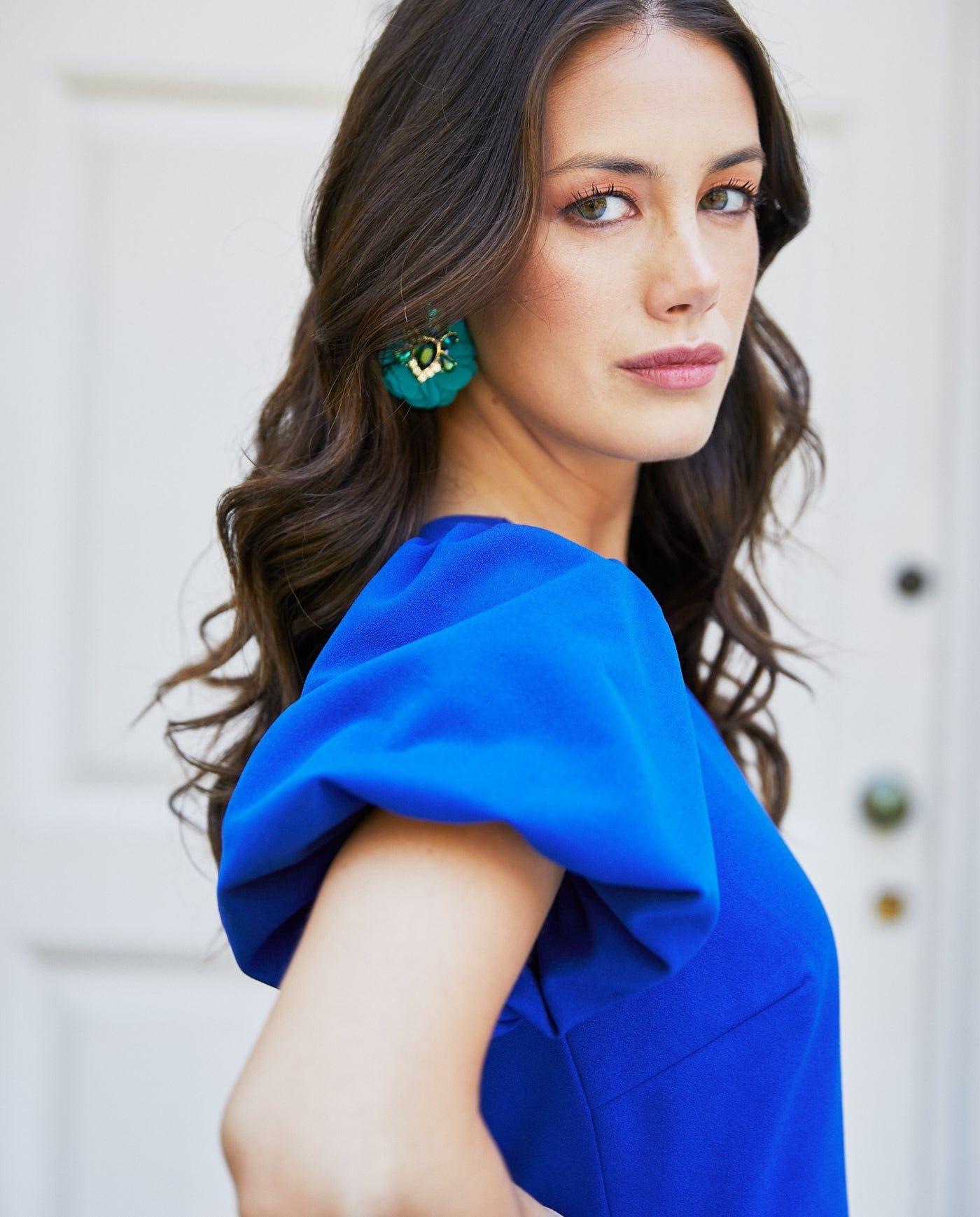 Vestido Corto de Fiesta Carlota Azul Royal-4