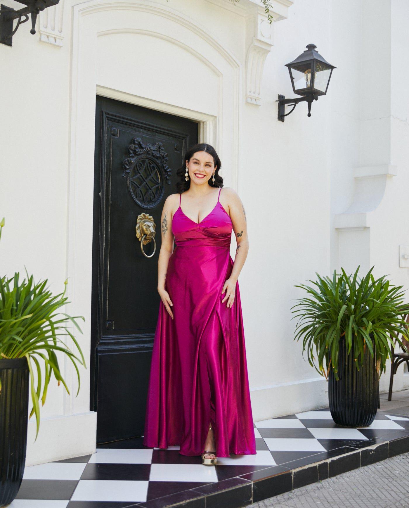 Vestido Largo de Fiesta Amaris Magenta-0