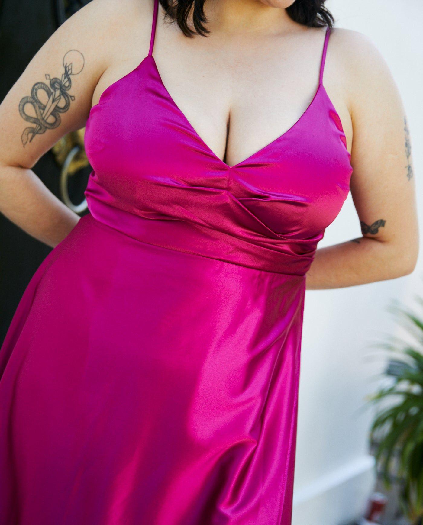 Vestido Largo de Fiesta Amaris Magenta-3