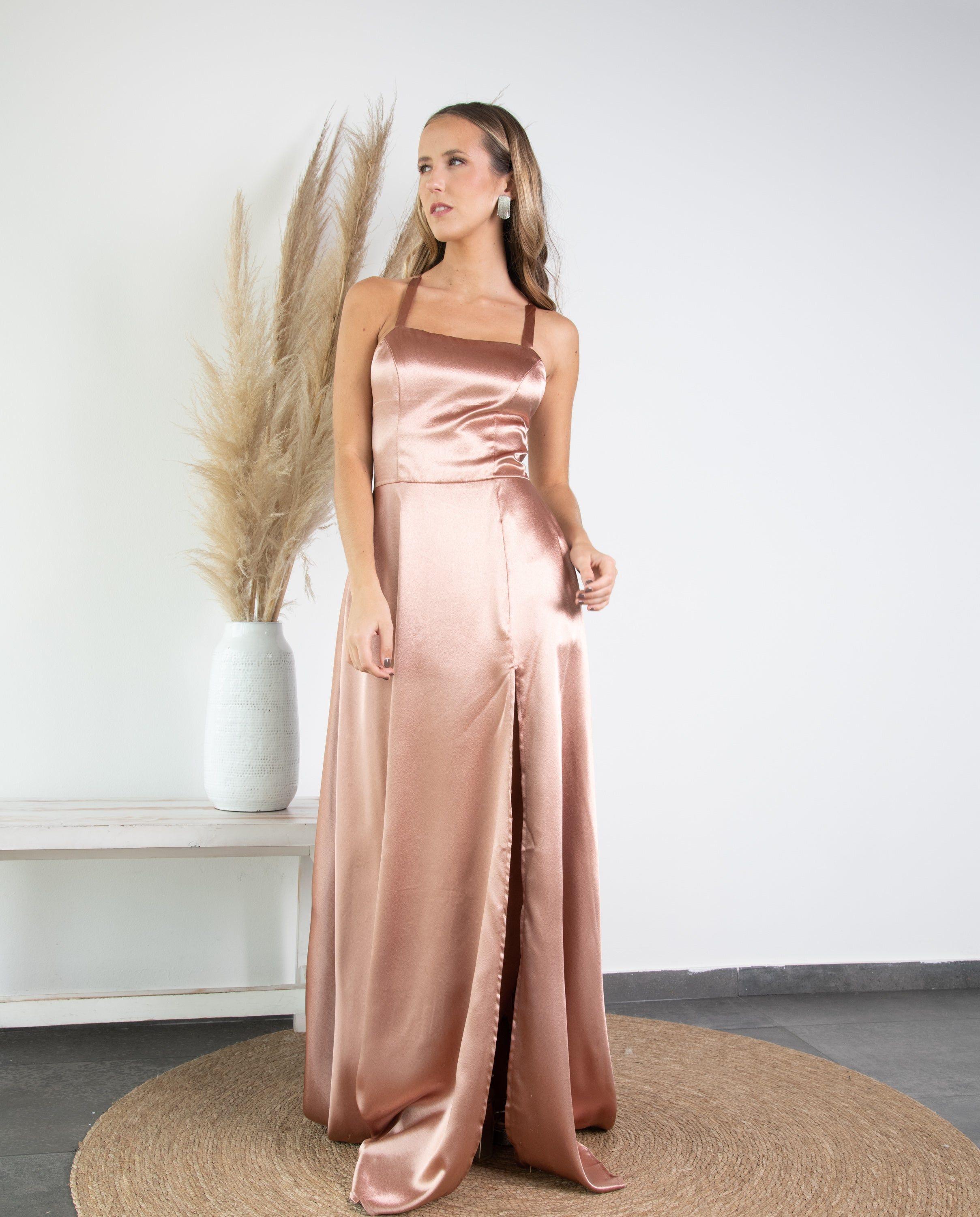Vestido Largo de Fiesta Mariana Rose Gold-4