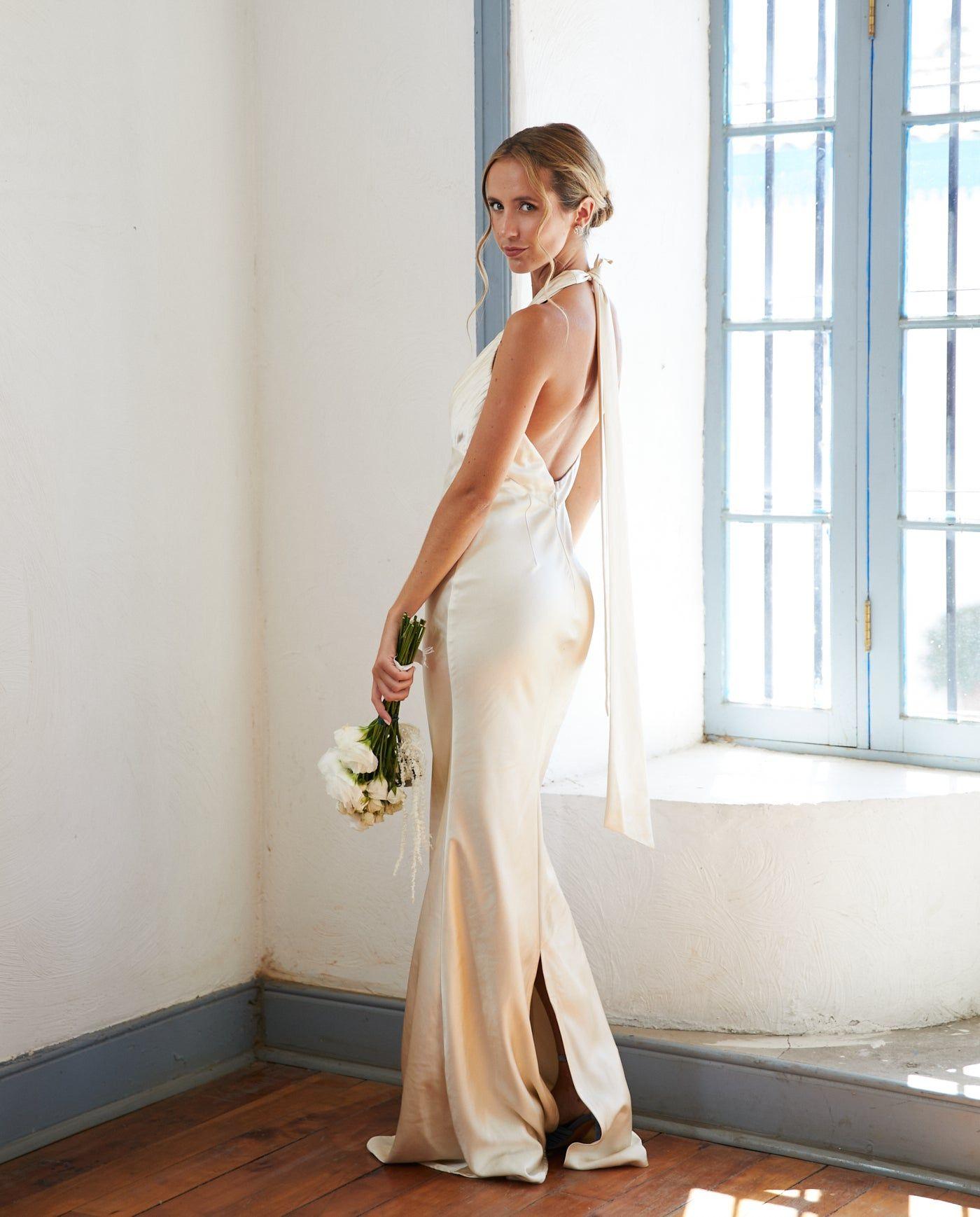 Vestido Largo de Novia Maria Fernanda Crema-2