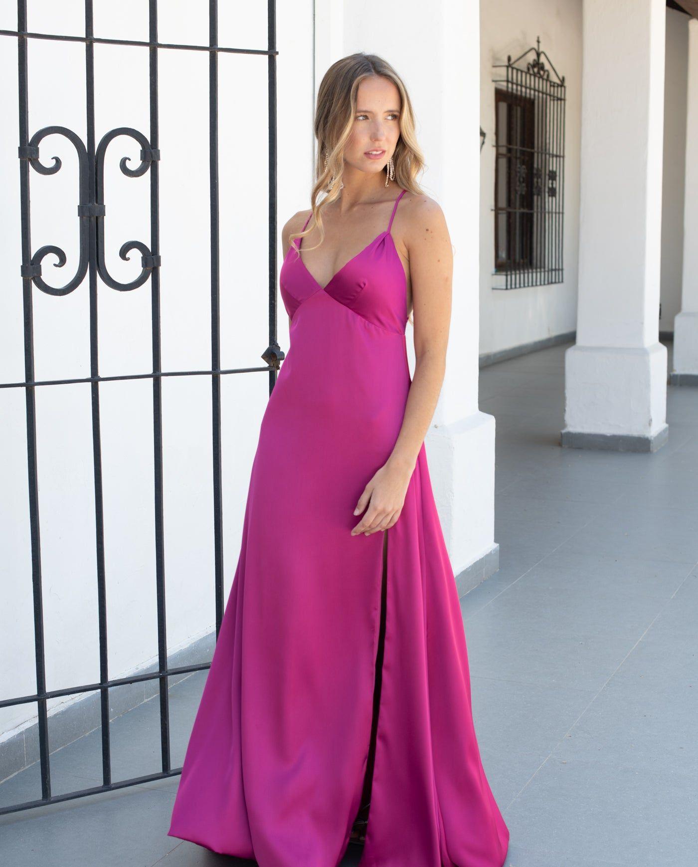 Vestido Largo de Fiesta Pepa Magenta-0