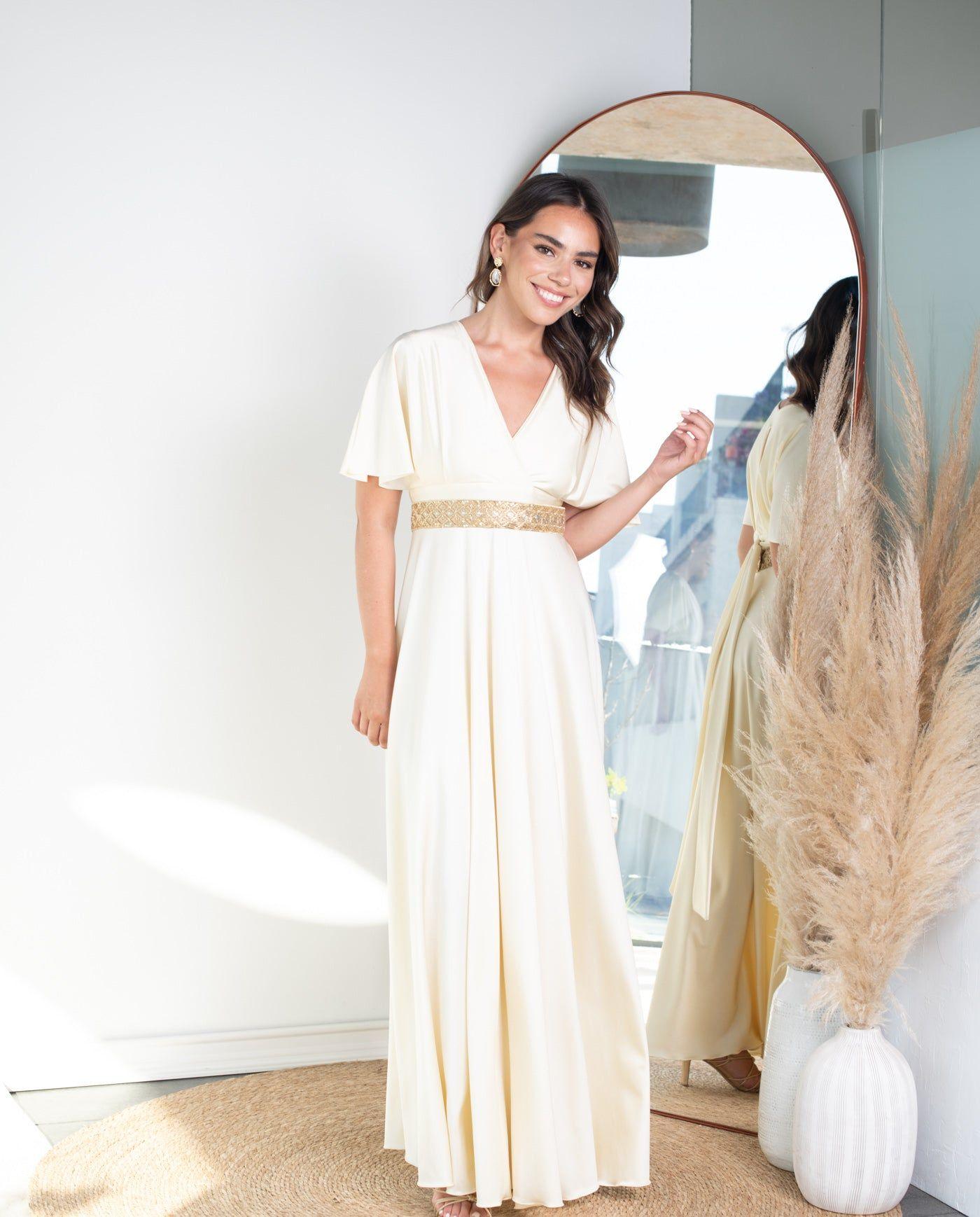 Vestido Largo de Novia Noa Crema-3