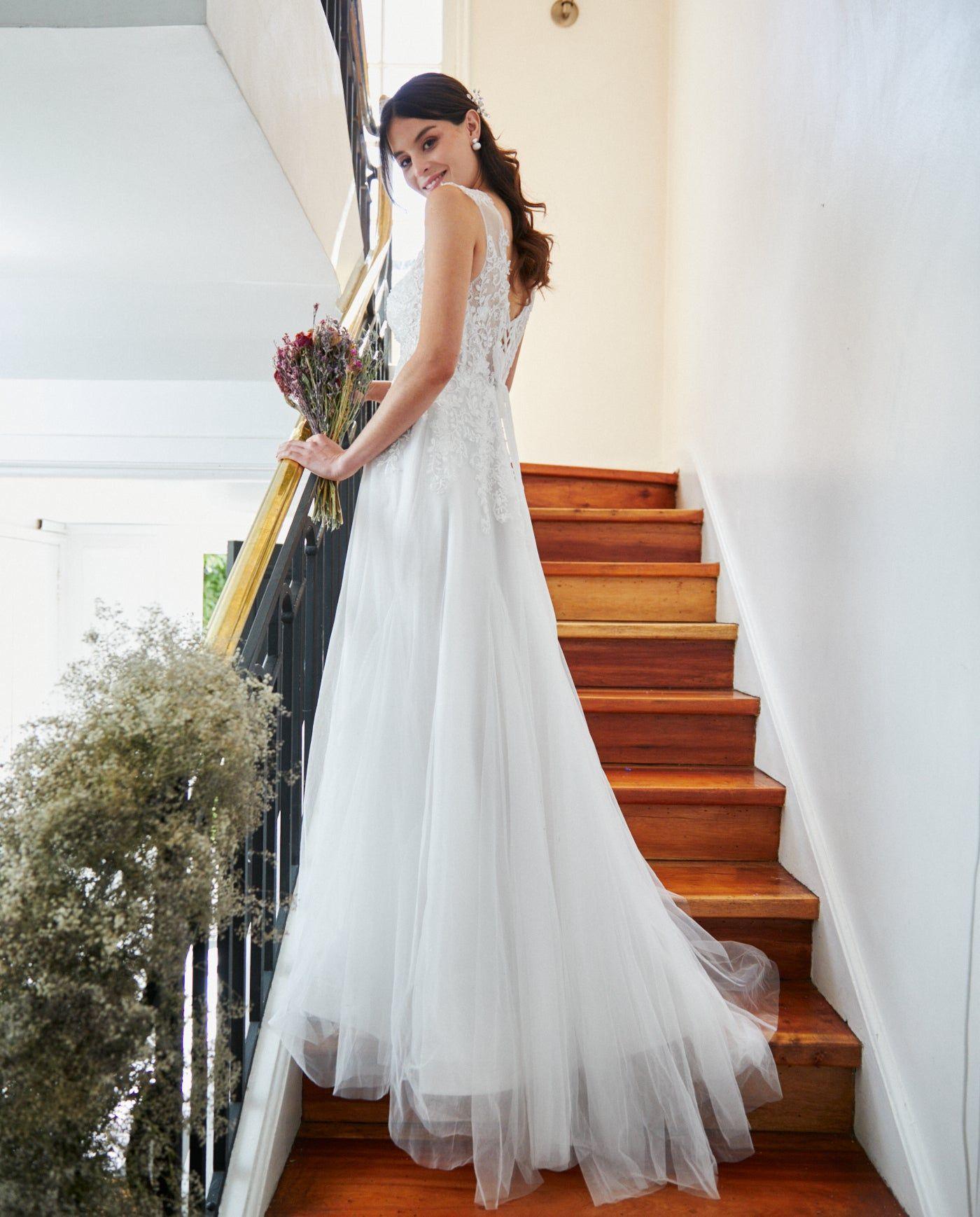 Vestido Largo de Novia Marbella Blanco-1