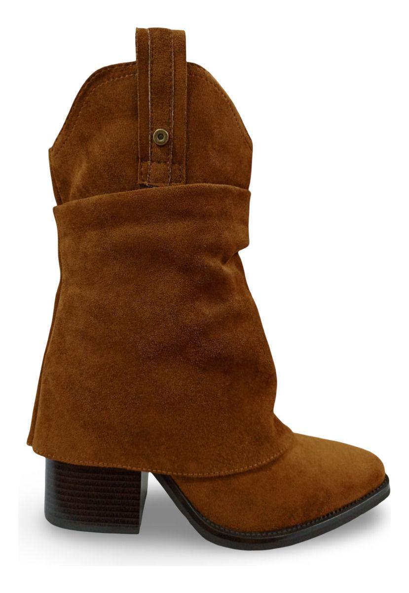 Botín De Mujer Vaquero Casual En Gamuza-0