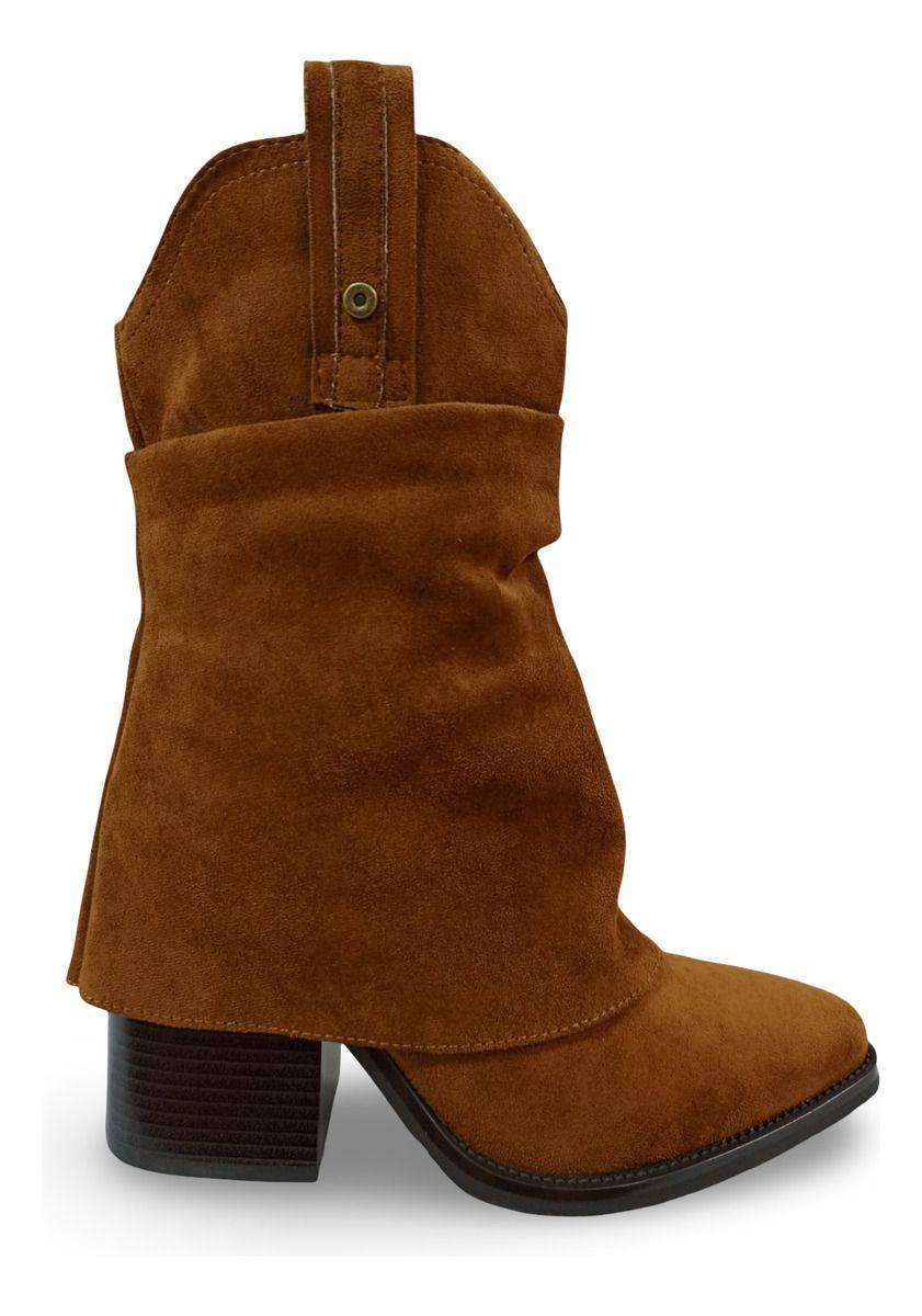 Botín De Mujer Vaquero Casual En Gamuza-6