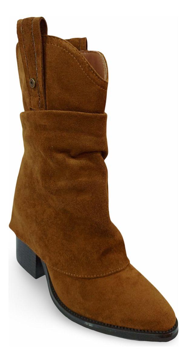 Botín De Mujer Vaquero Casual En Gamuza-9