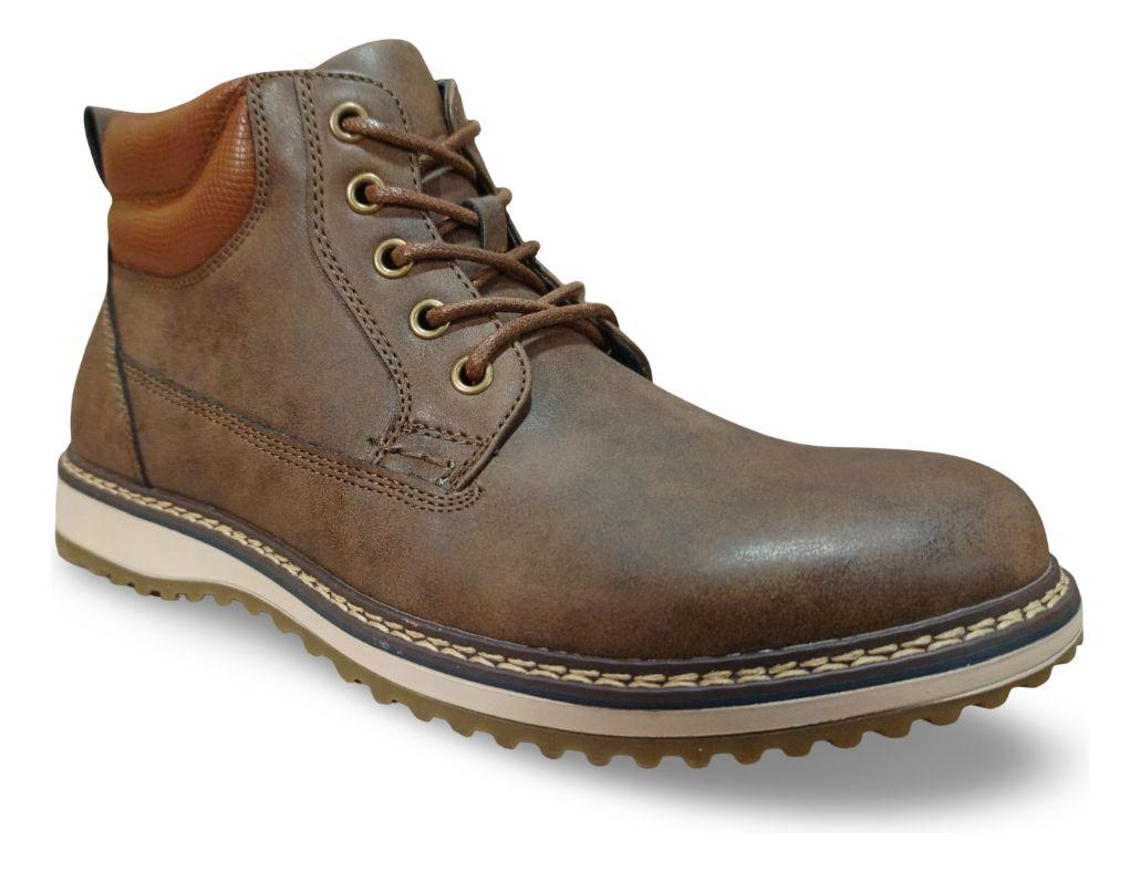 Botines Hombre Outdoor Café Con Cordones Acolchado Y Suela A-1