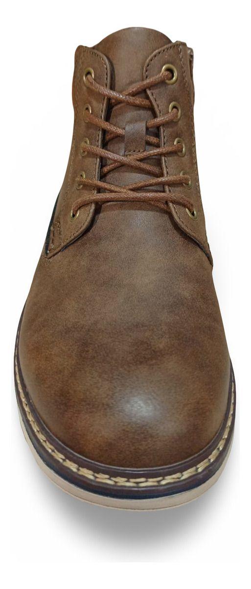 Botines Hombre Outdoor Café Con Cordones Acolchado Y Suela A-3