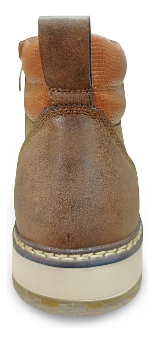 Botines Hombre Outdoor Café Con Cordones Acolchado Y Suela A-5